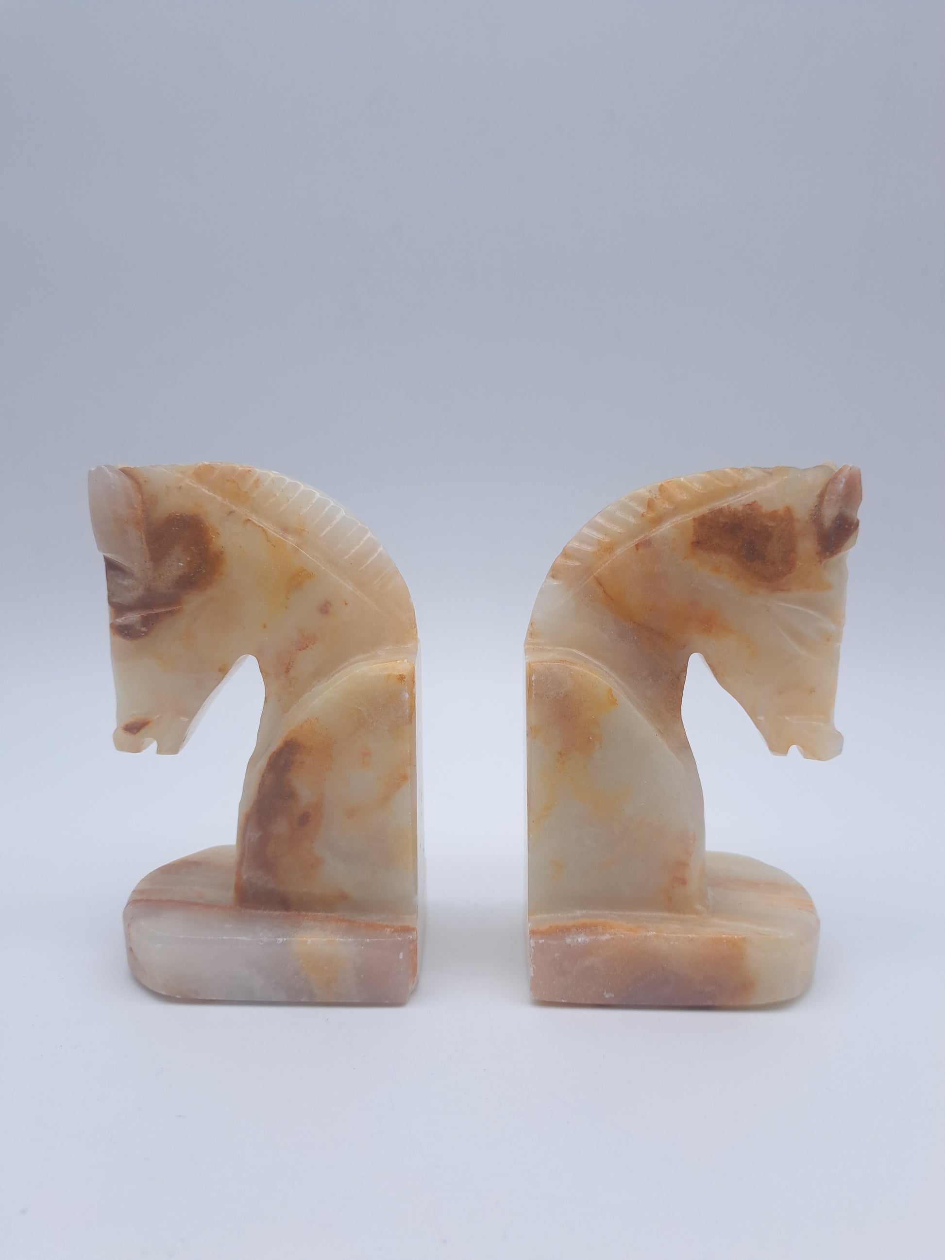 Onyx Horse Heads Bookends, Mexico