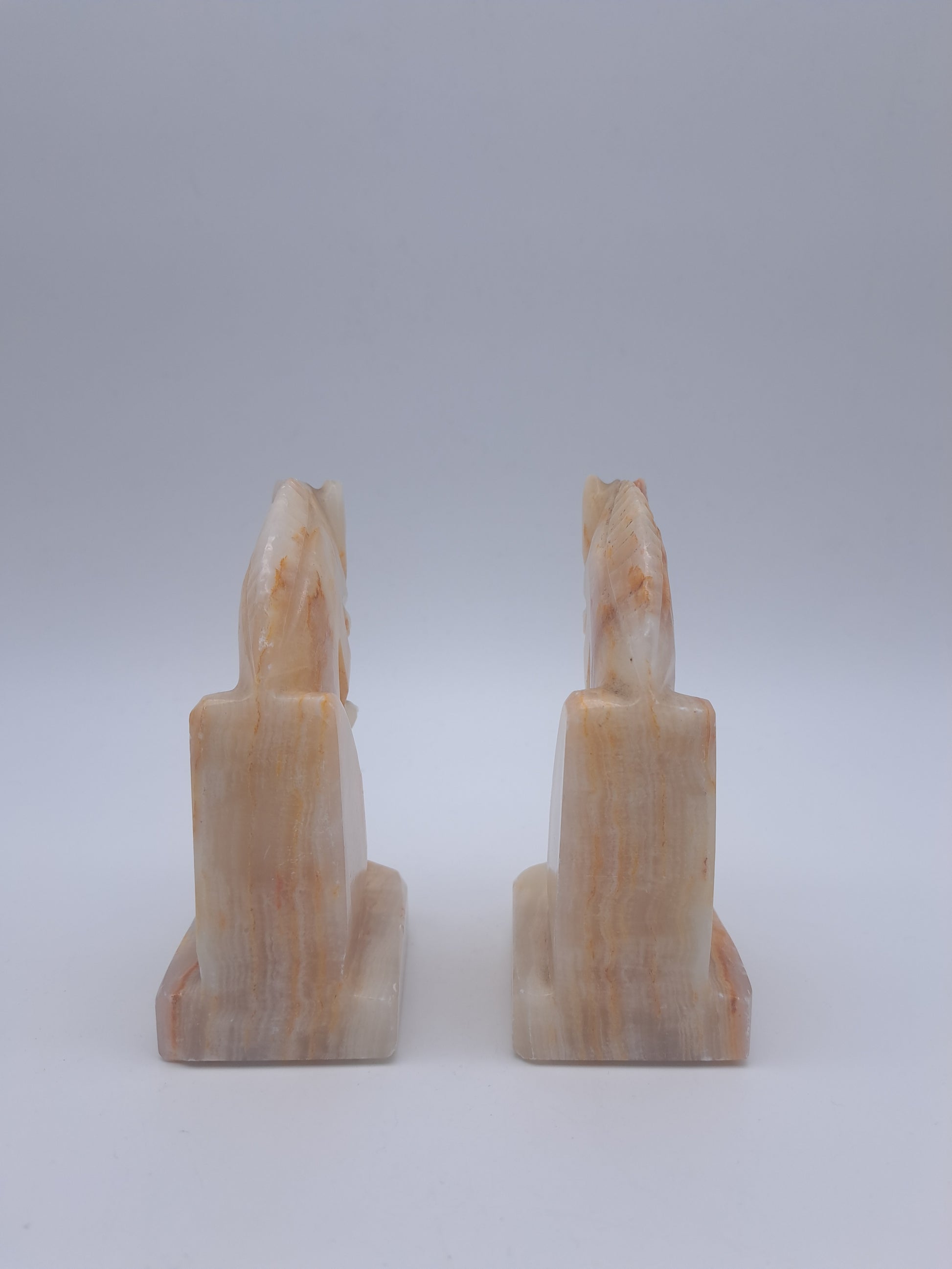 Onyx Horse Heads Bookends, Mexico