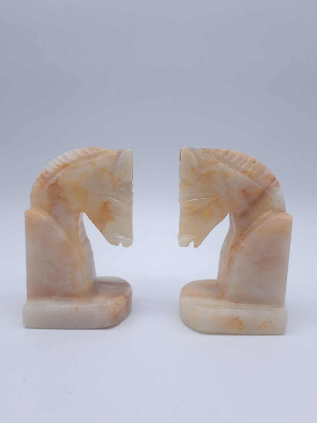 Onyx Horse Heads Bookends, Mexico