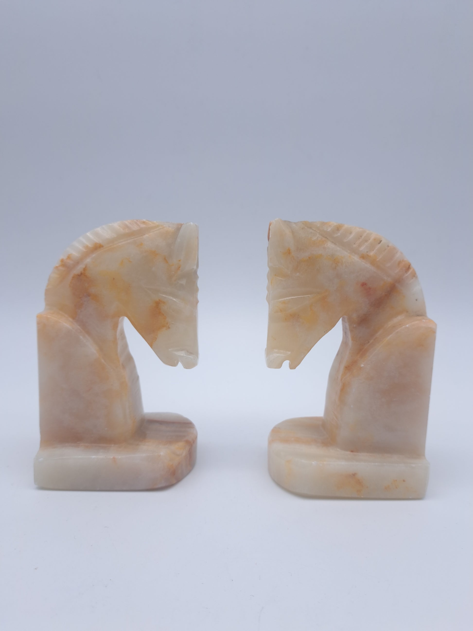 Onyx Horse Heads Bookends, Mexico