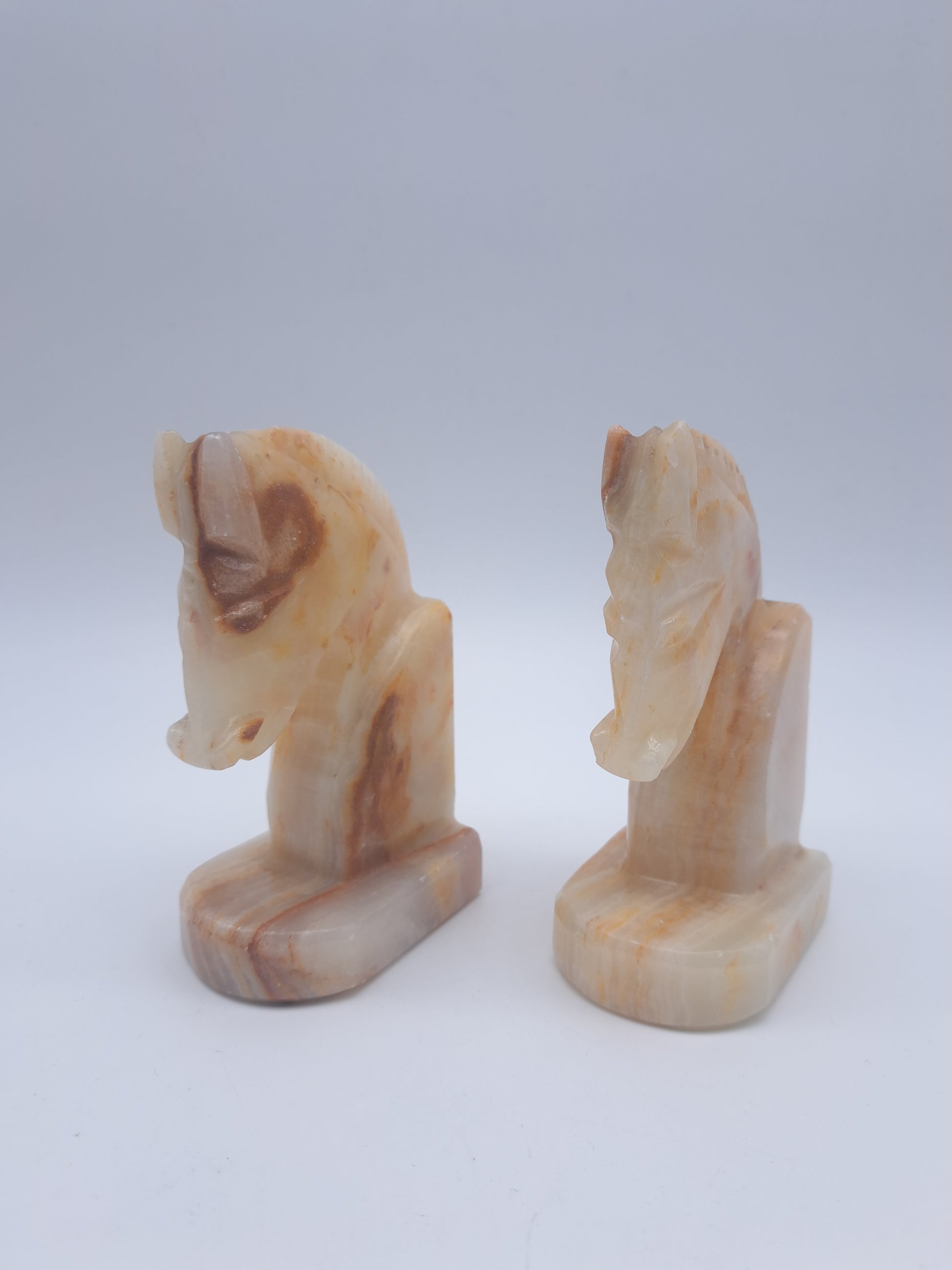 Onyx Horse Heads Bookends, Mexico