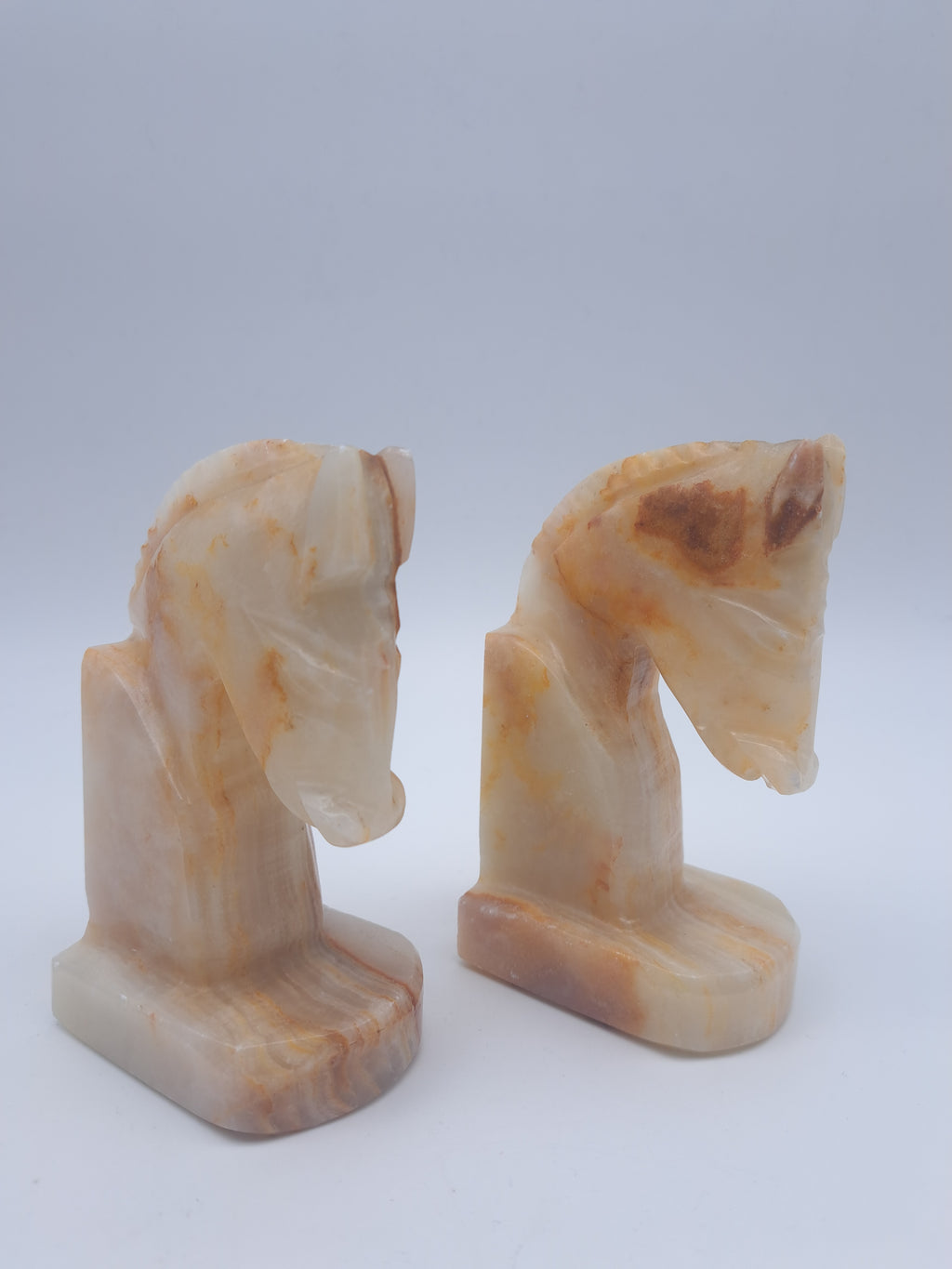 Onyx Horse Heads Bookends, Mexico