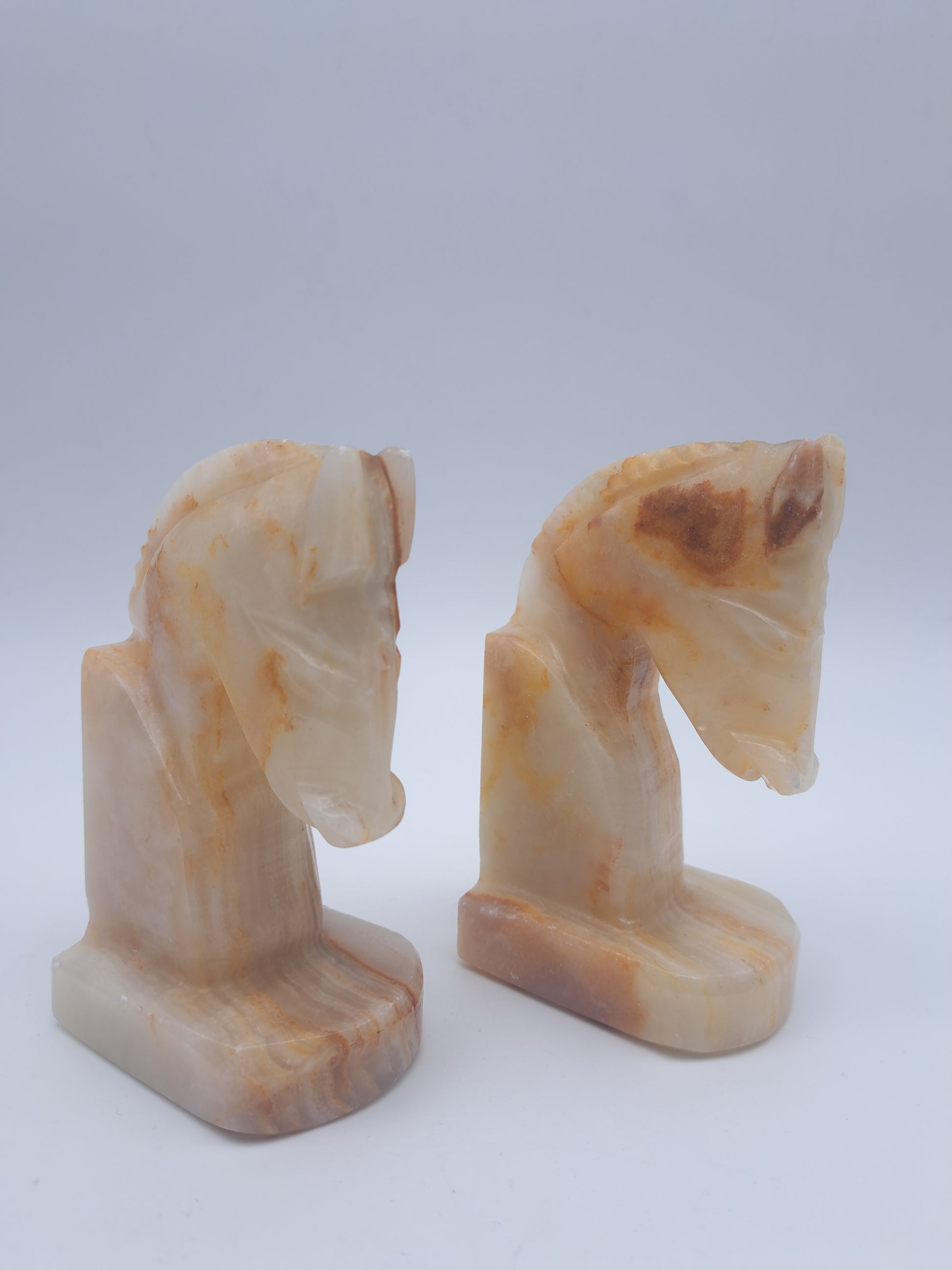 Onyx Horse Heads Bookends, Mexico
