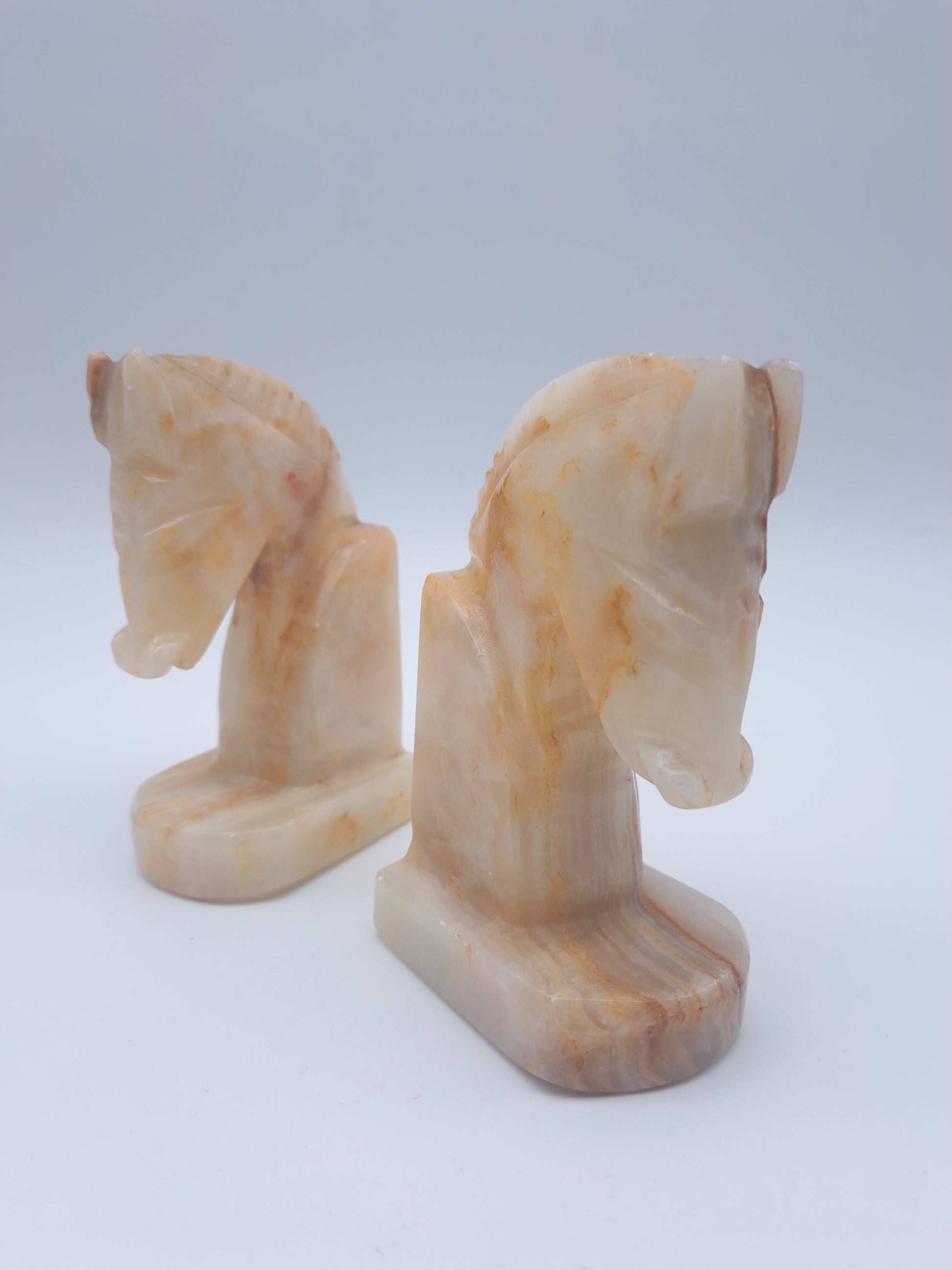 Onyx Horse Heads Bookends, Mexico