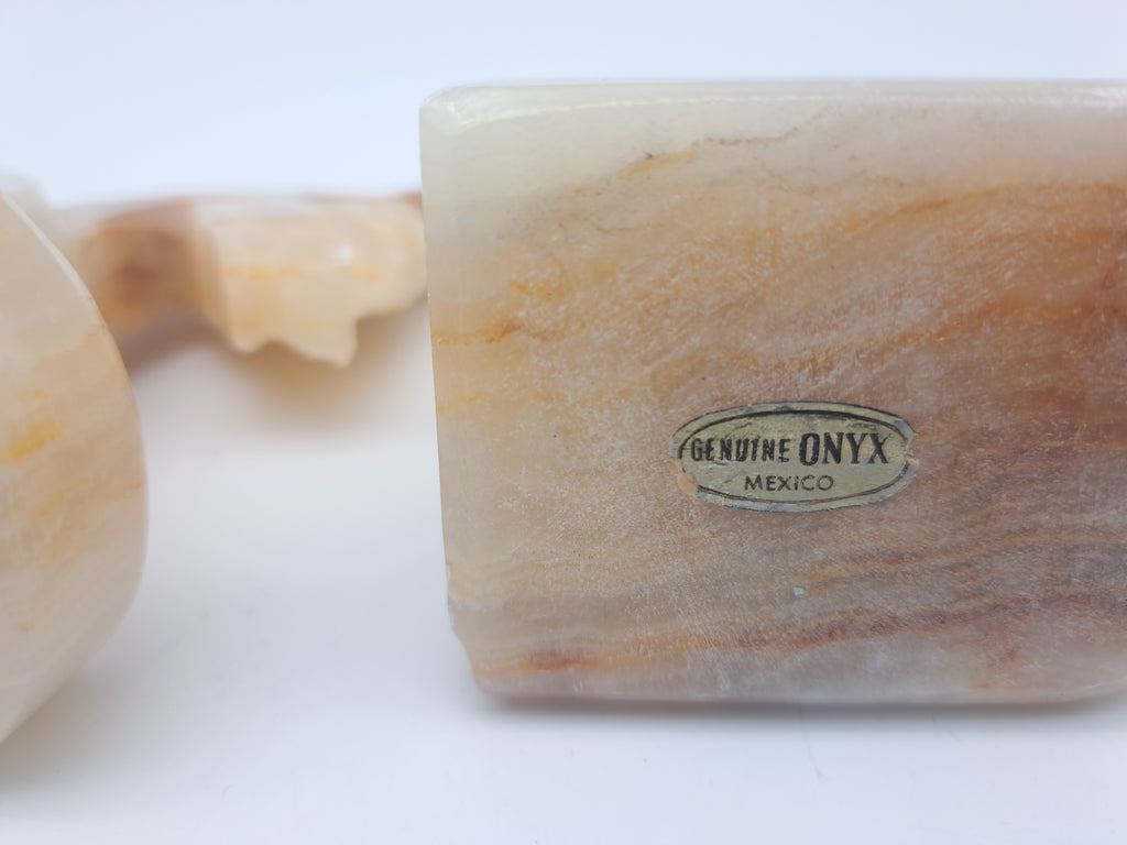 Onyx Horse Heads Bookends, Mexico