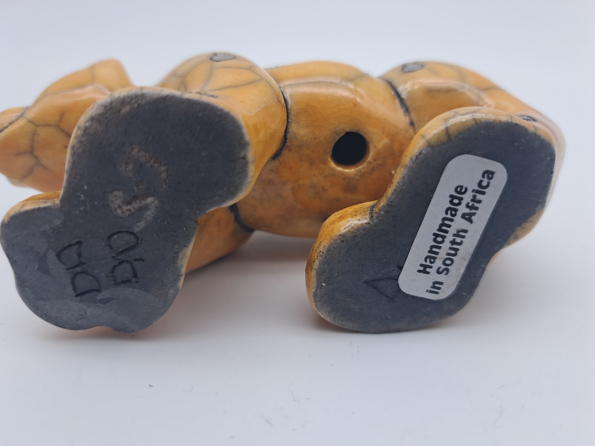 Vintage Fenix Raku Ceramic Cheetah Figurine – Signed South African Studio Pottery Leopard Cub
