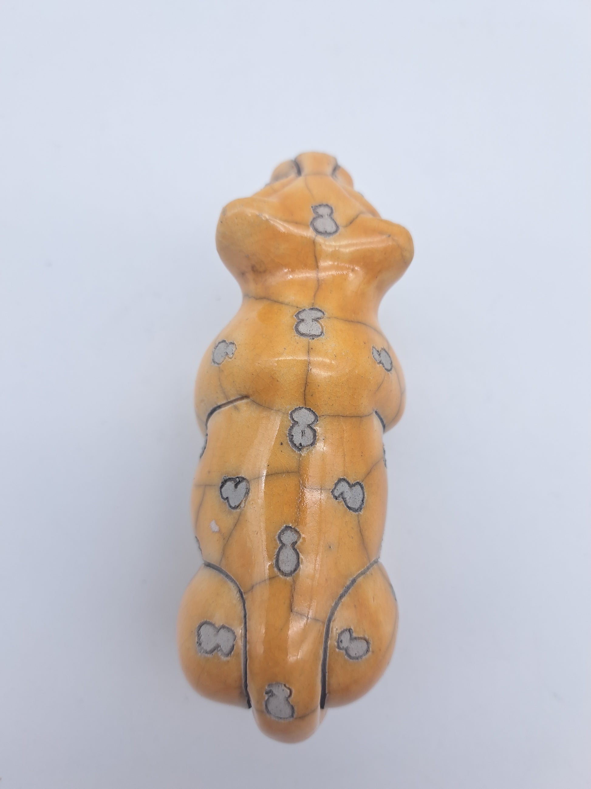 Vintage Fenix Raku Ceramic Cheetah Figurine – Signed South African Studio Pottery Leopard Cub