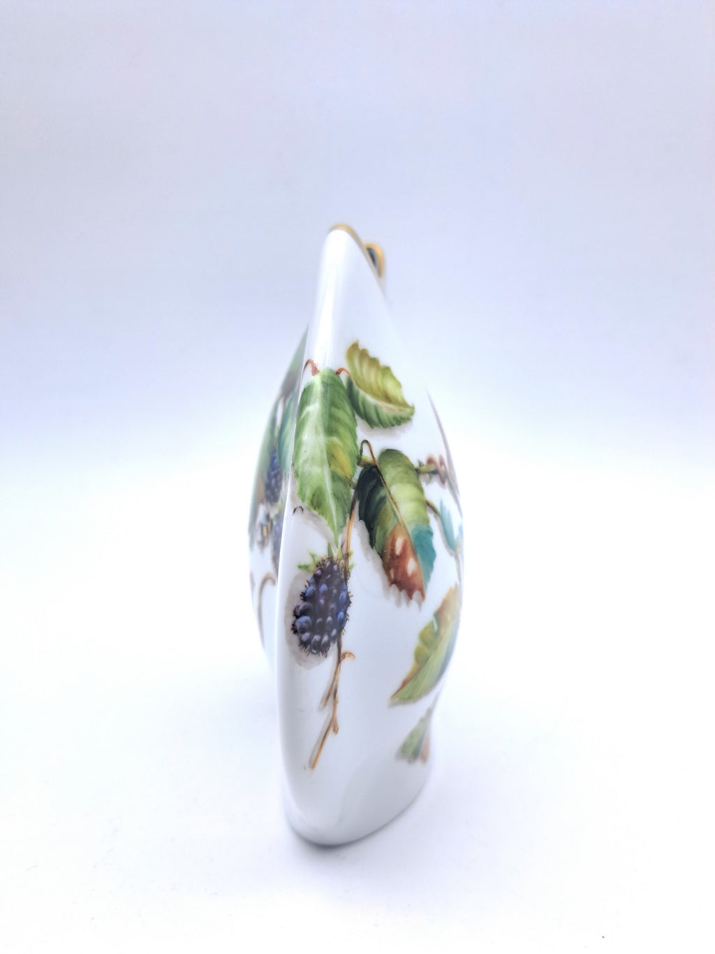 Rare Tettau Bavaria Hand-Painted Mouse and  Blackberry Vase by Jacqueline Rumball (1993)