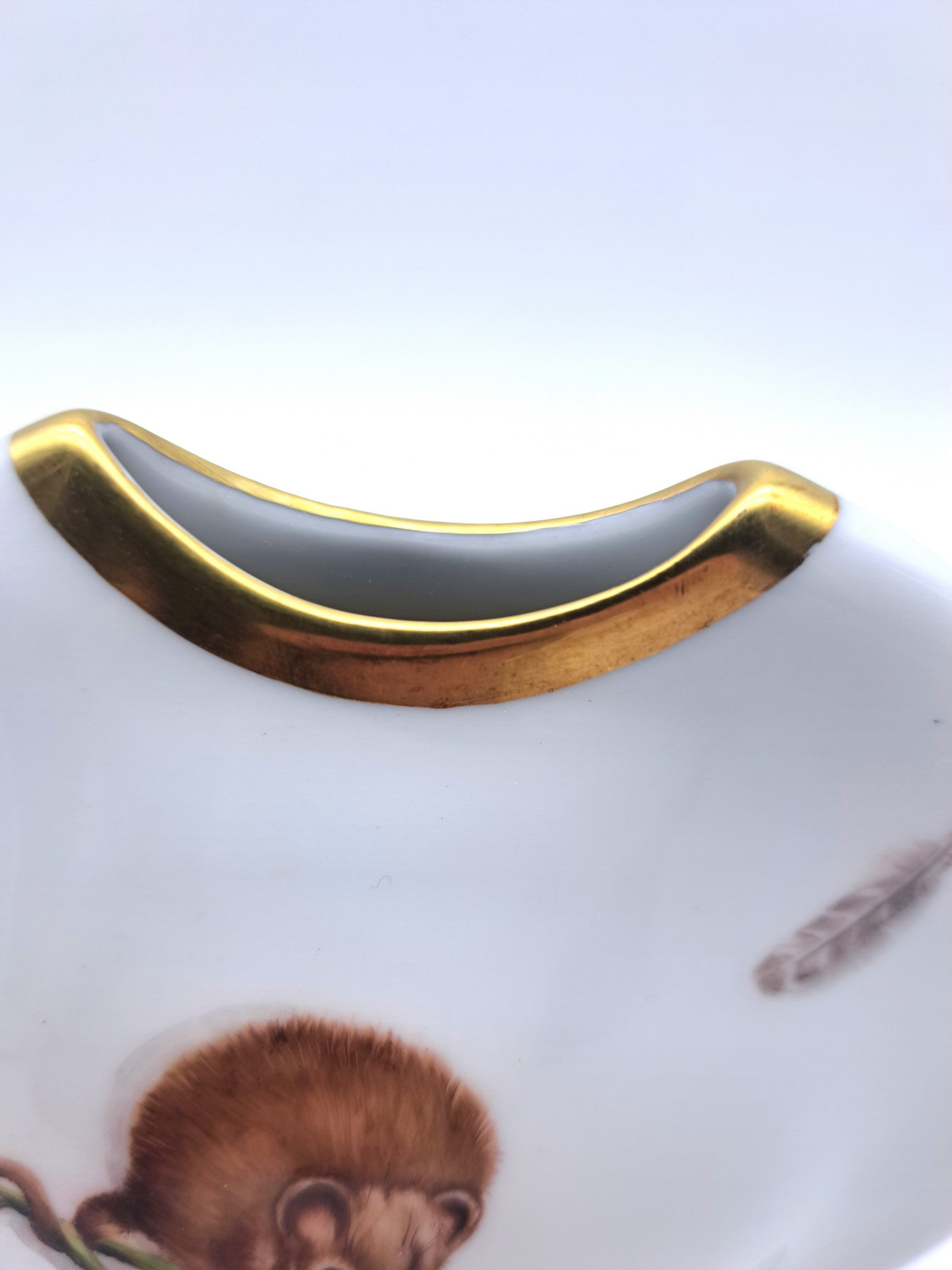 Rare Tettau Bavaria Hand-Painted Mouse and  Blackberry Vase by Jacqueline Rumball (1993)
