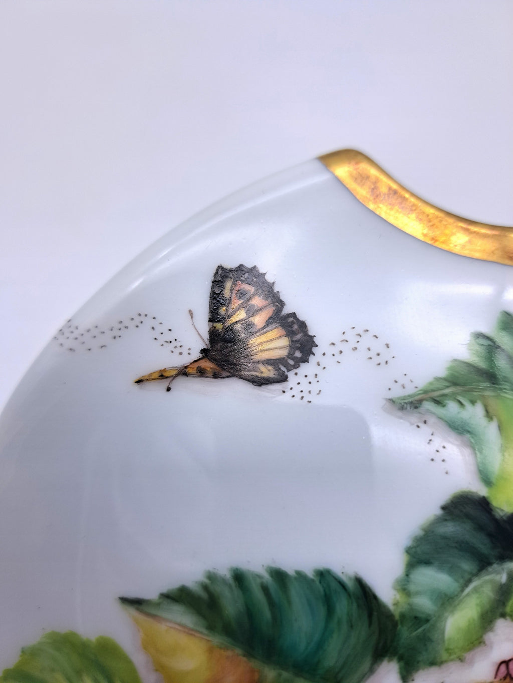 Rare Tettau Bavaria Hand-Painted Mouse and  Blackberry Vase by Jacqueline Rumball (1993)