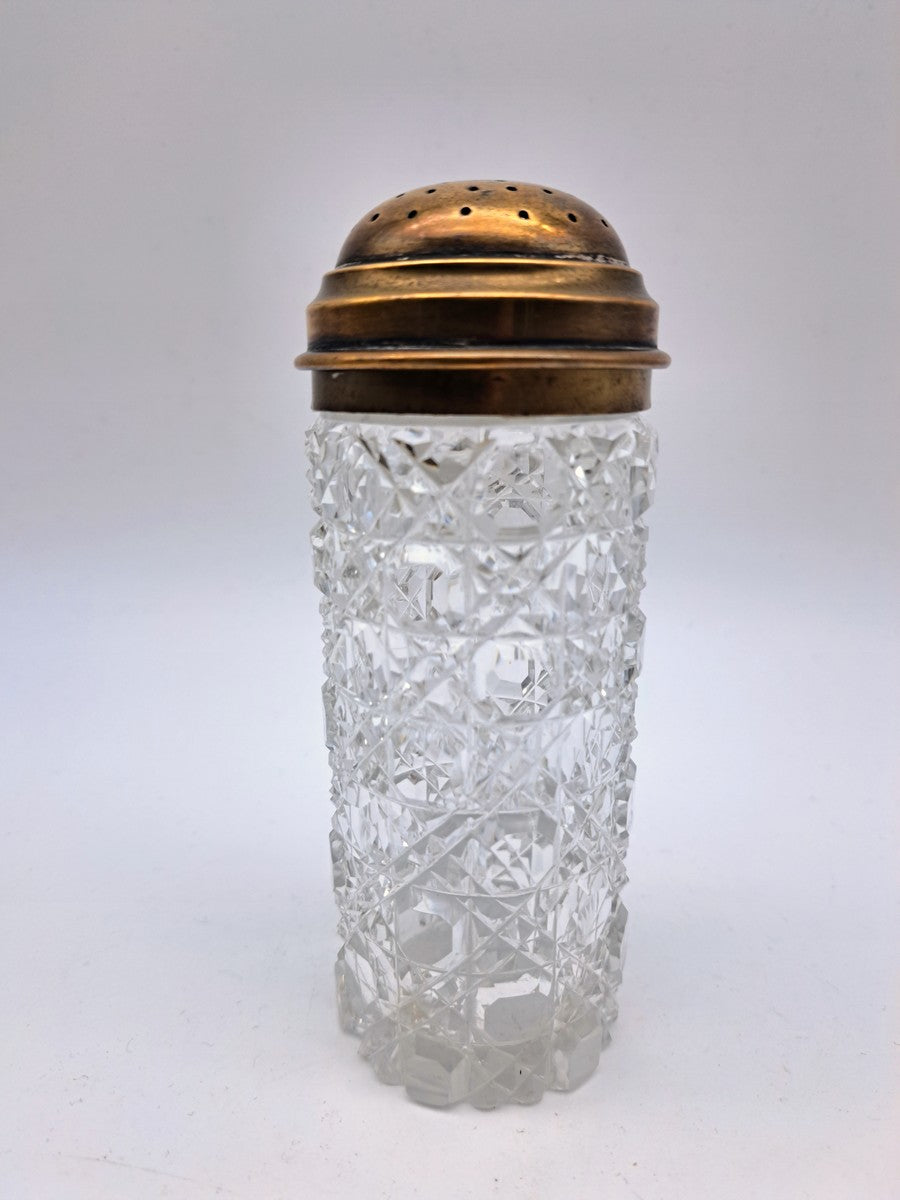 Antique Victorian Diamond-Cut Glass "Lighthouse" Sugar Sifter