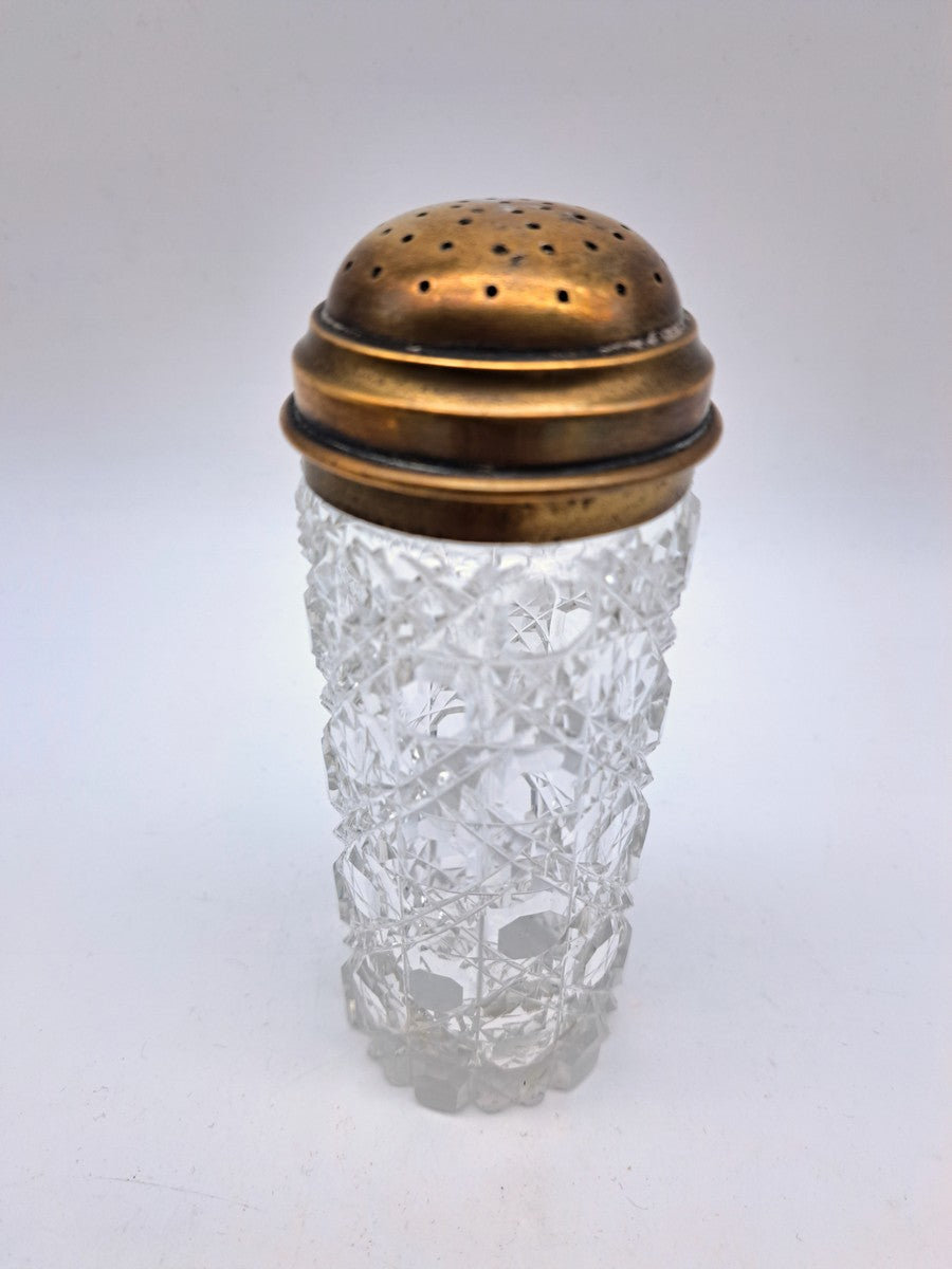 Antique Victorian Diamond-Cut Glass "Lighthouse" Sugar Sifter