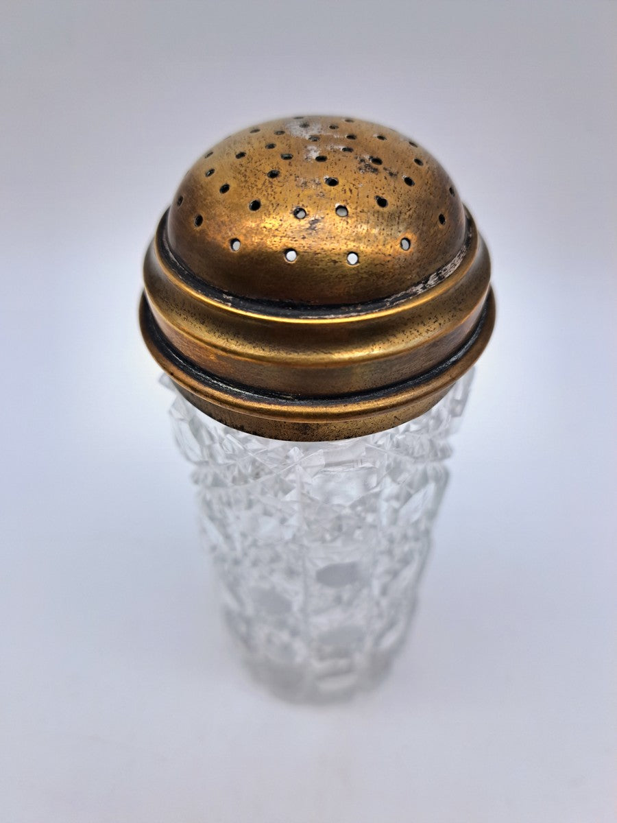 Antique Victorian Diamond-Cut Glass "Lighthouse" Sugar Sifter