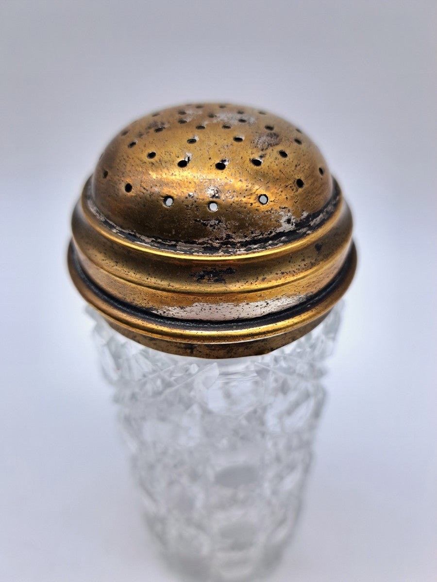 Antique Victorian Diamond-Cut Glass "Lighthouse" Sugar Sifter