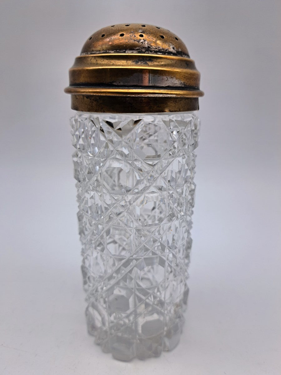 Antique Victorian Diamond-Cut Glass "Lighthouse" Sugar Sifter