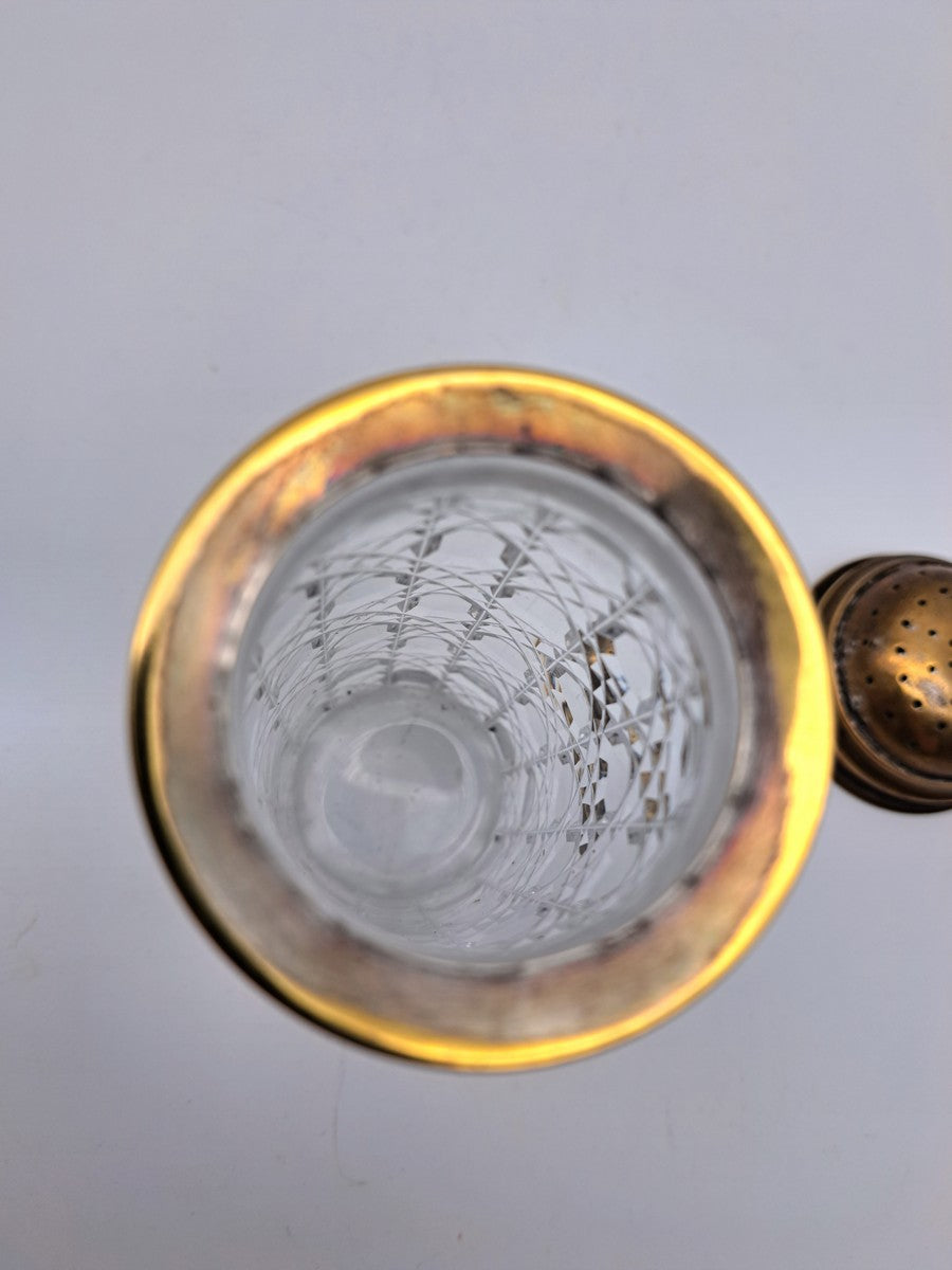 Antique Victorian Diamond-Cut Glass "Lighthouse" Sugar Sifter