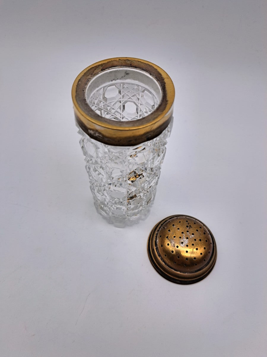 Antique Victorian Diamond-Cut Glass "Lighthouse" Sugar Sifter