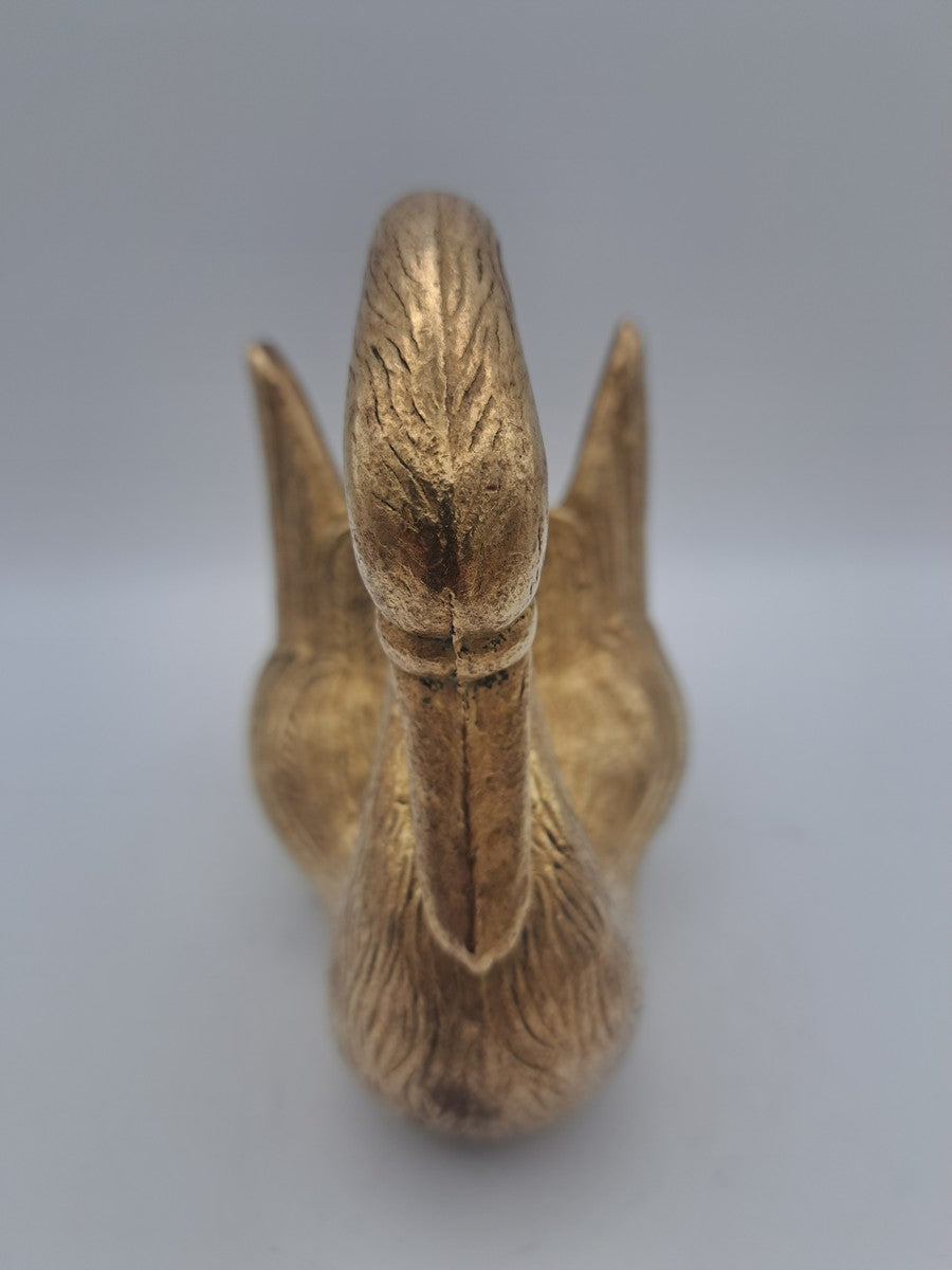 Pair of Solid Brass Swan Planters/ Figures