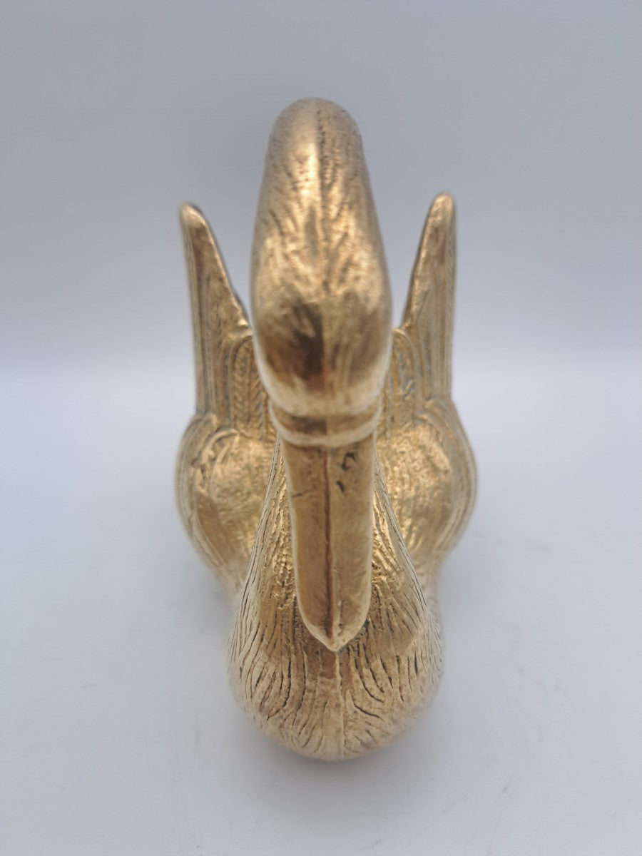 Pair of Solid Brass Swan Planters/ Figures