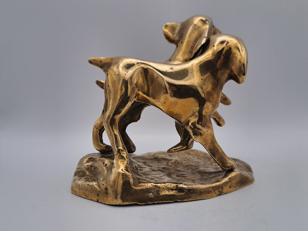 Solid Brass Running Dogs Figurine