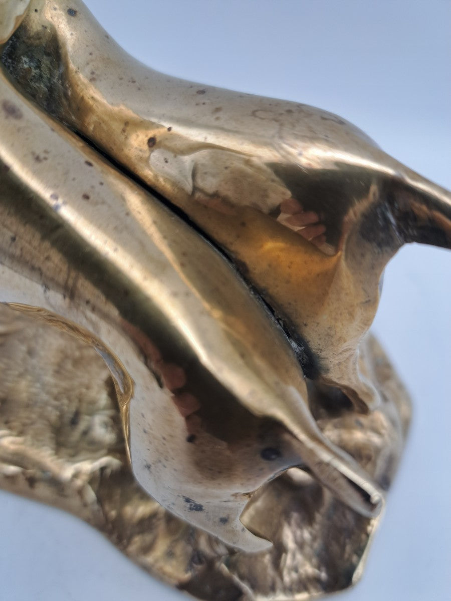 Solid Brass Running Dogs Figurine