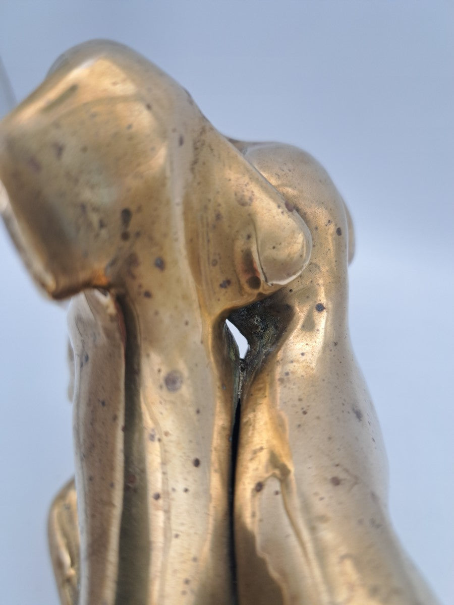 Solid Brass Running Dogs Figurine