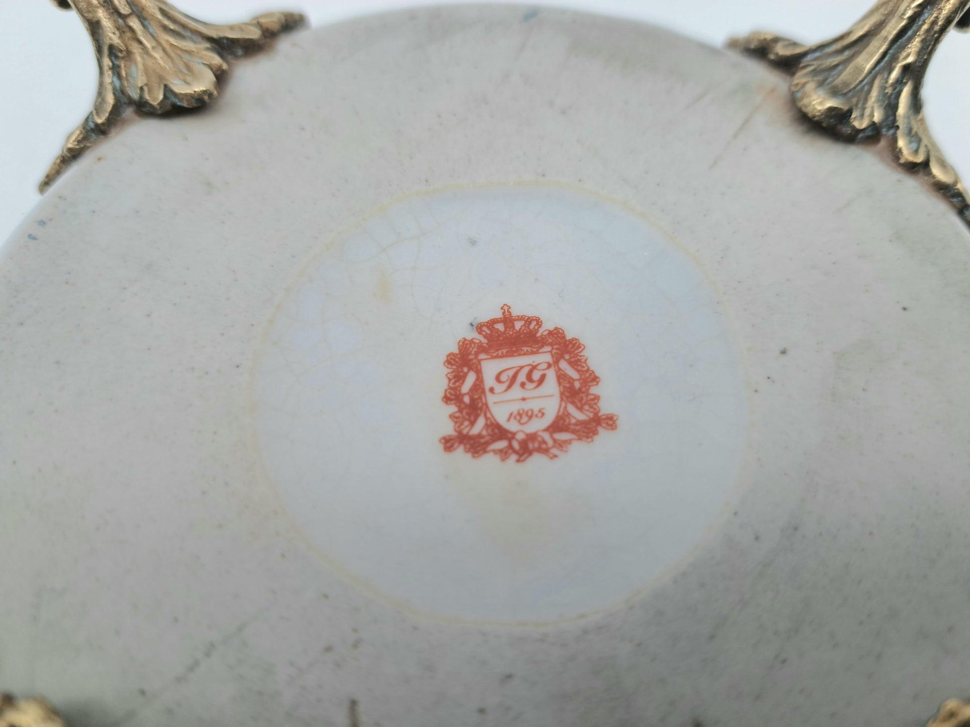 Vintage French Style Porcelain Bonbon Dish – Blue Crackle Glaze Mounted Footed Bowl
