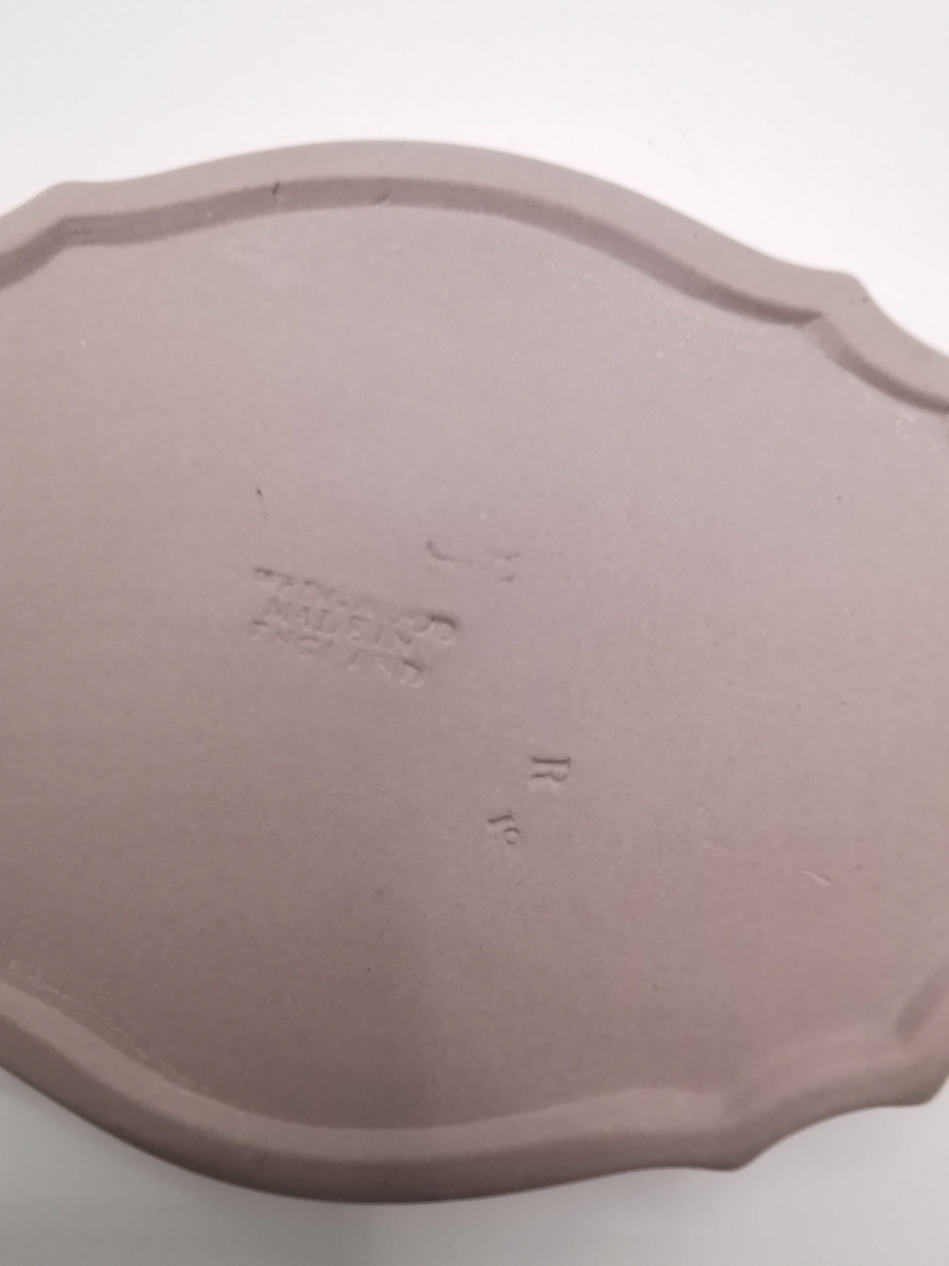 Vintage Wedgwood Lilac Jasperware Oval Scalloped Trinket Dish