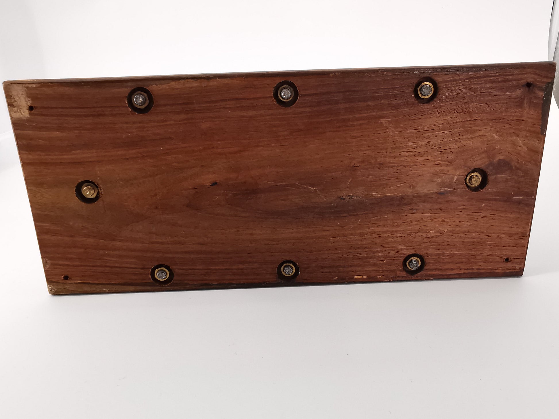 Antique Ornate Brass & Wood Magazine/Letter Rack Holder