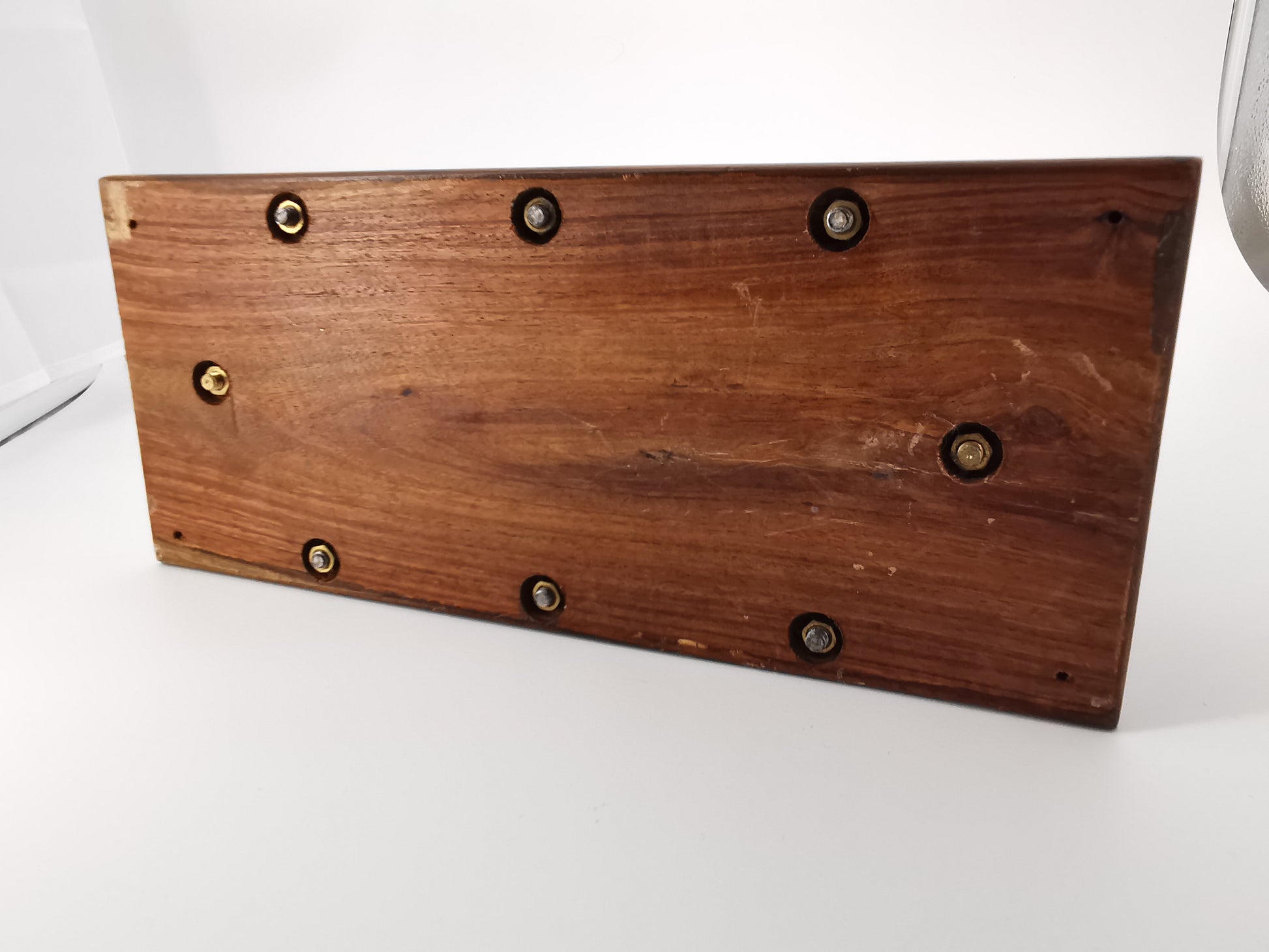 Antique Ornate Brass & Wood Magazine/Letter Rack Holder