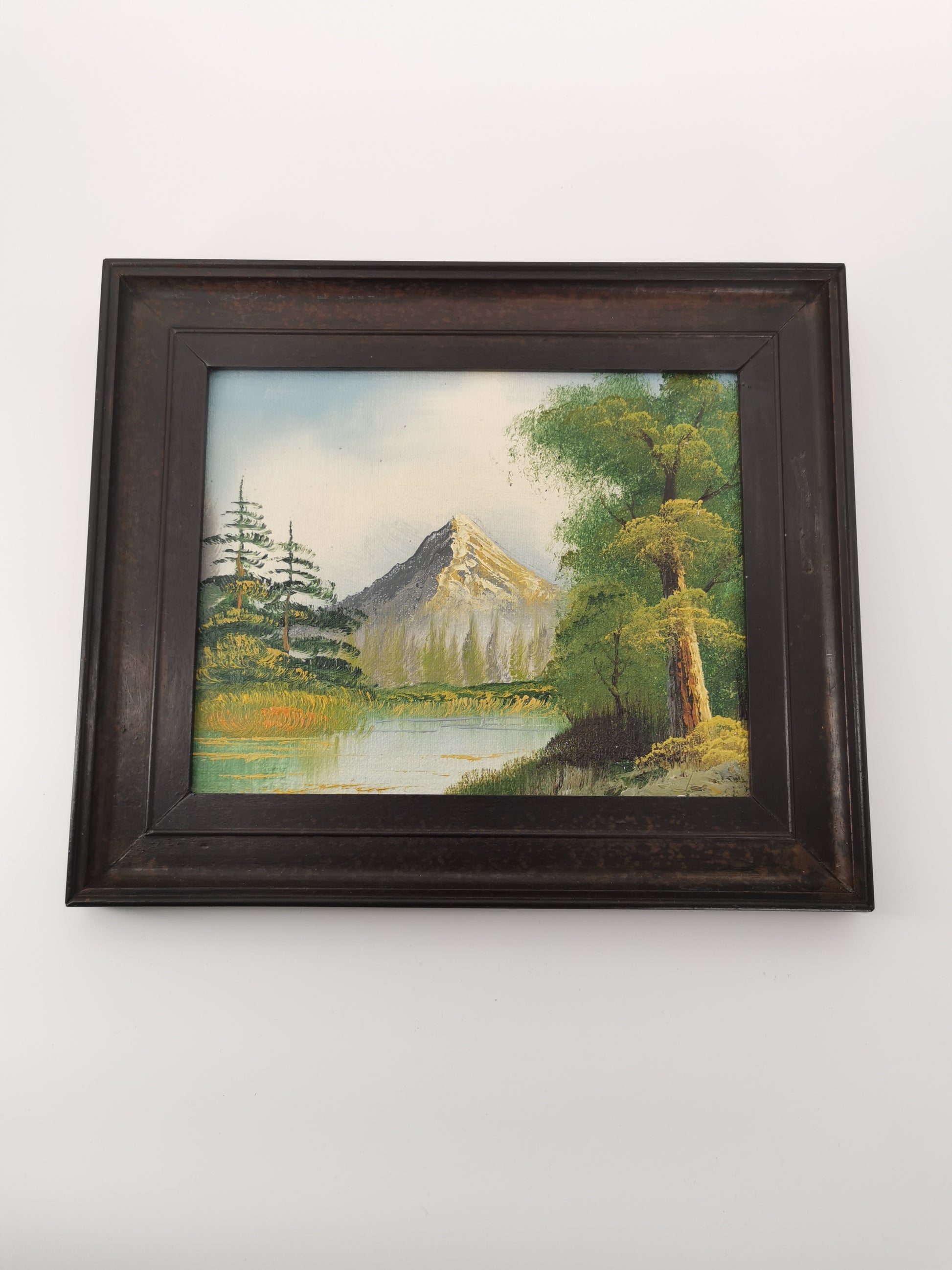 Original Vintage Oil Painting Mountain Landscape