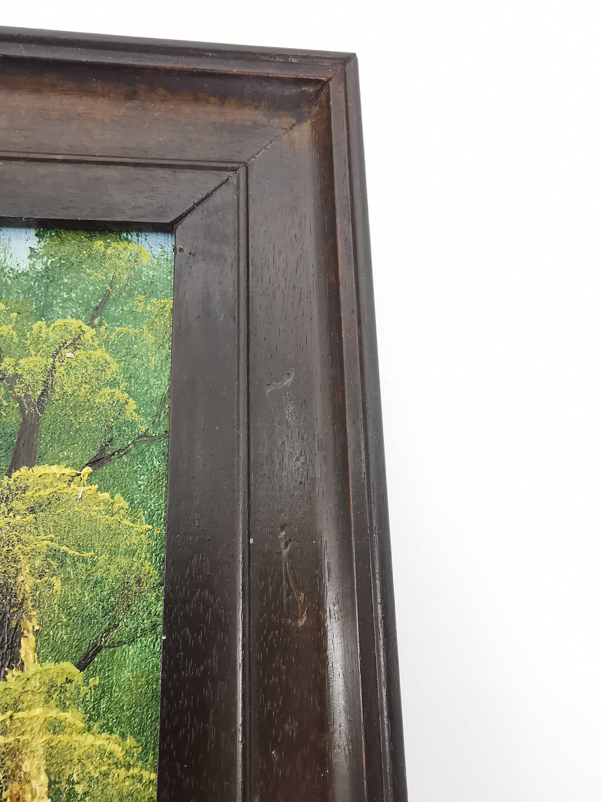 Original Vintage Oil Painting Mountain Landscape