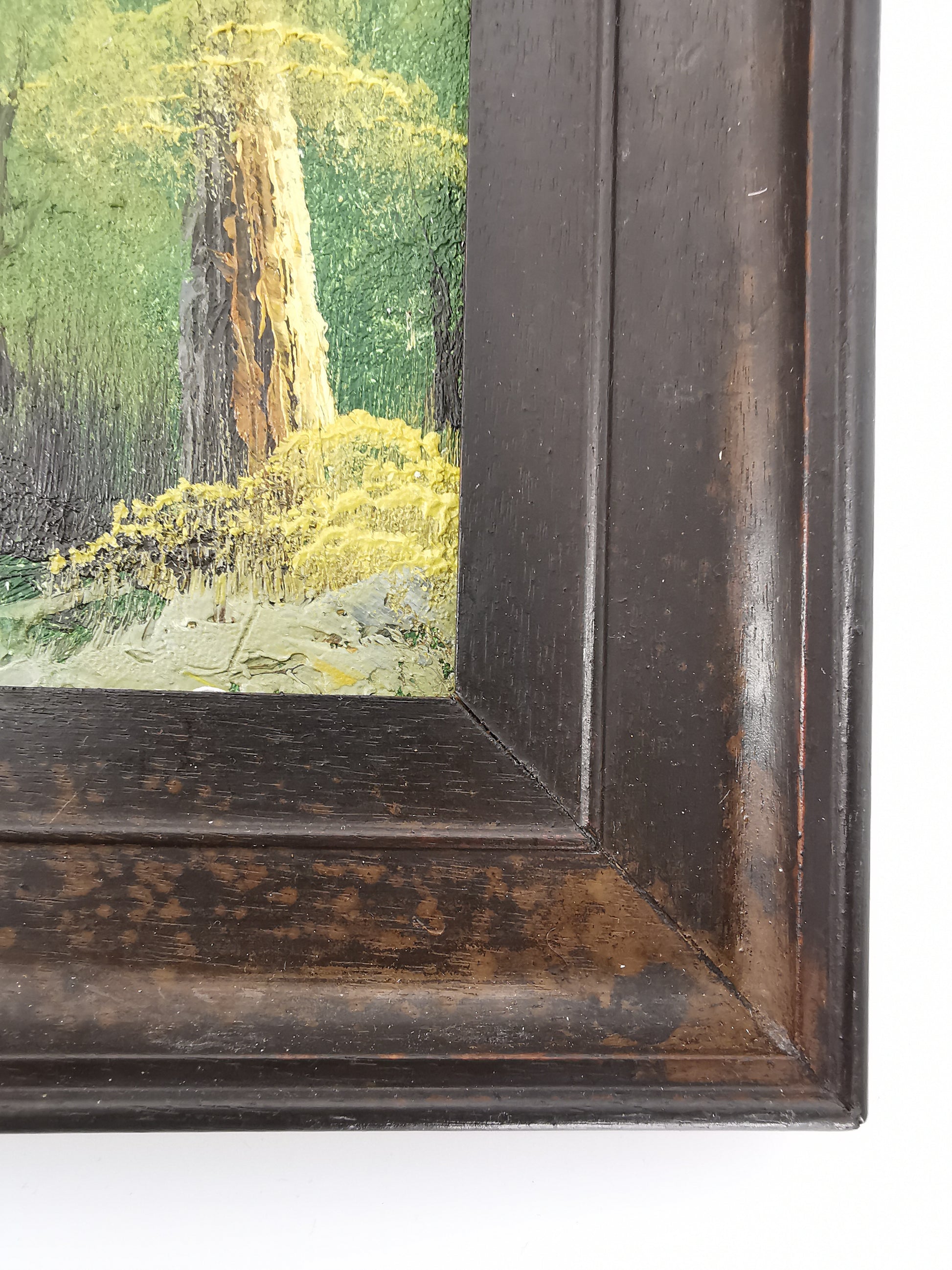 Original Vintage Oil Painting Mountain Landscape