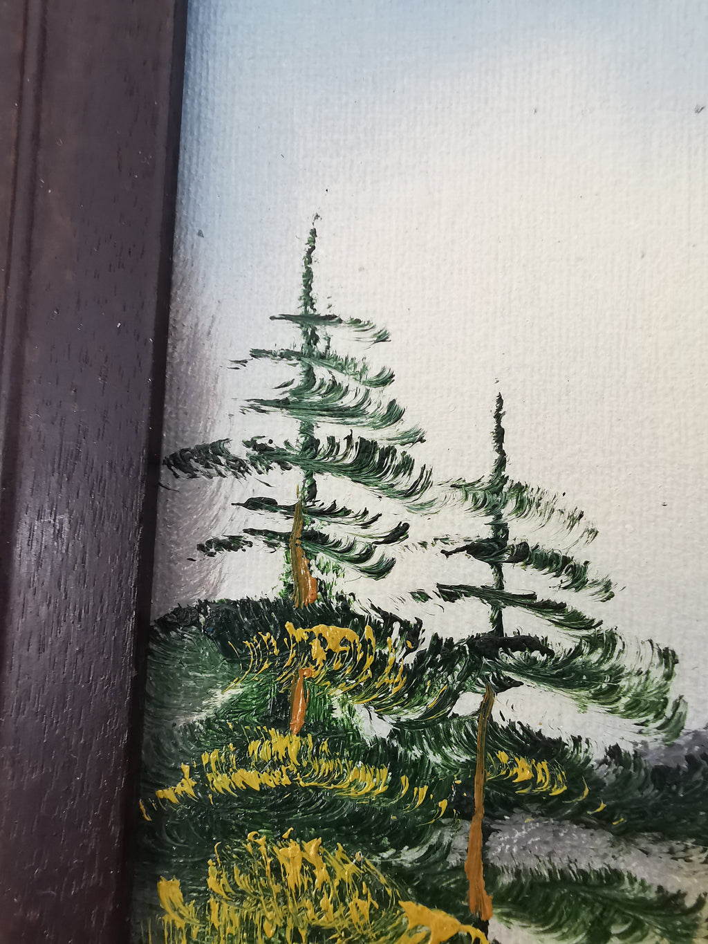 Original Vintage Oil Painting Mountain Landscape
