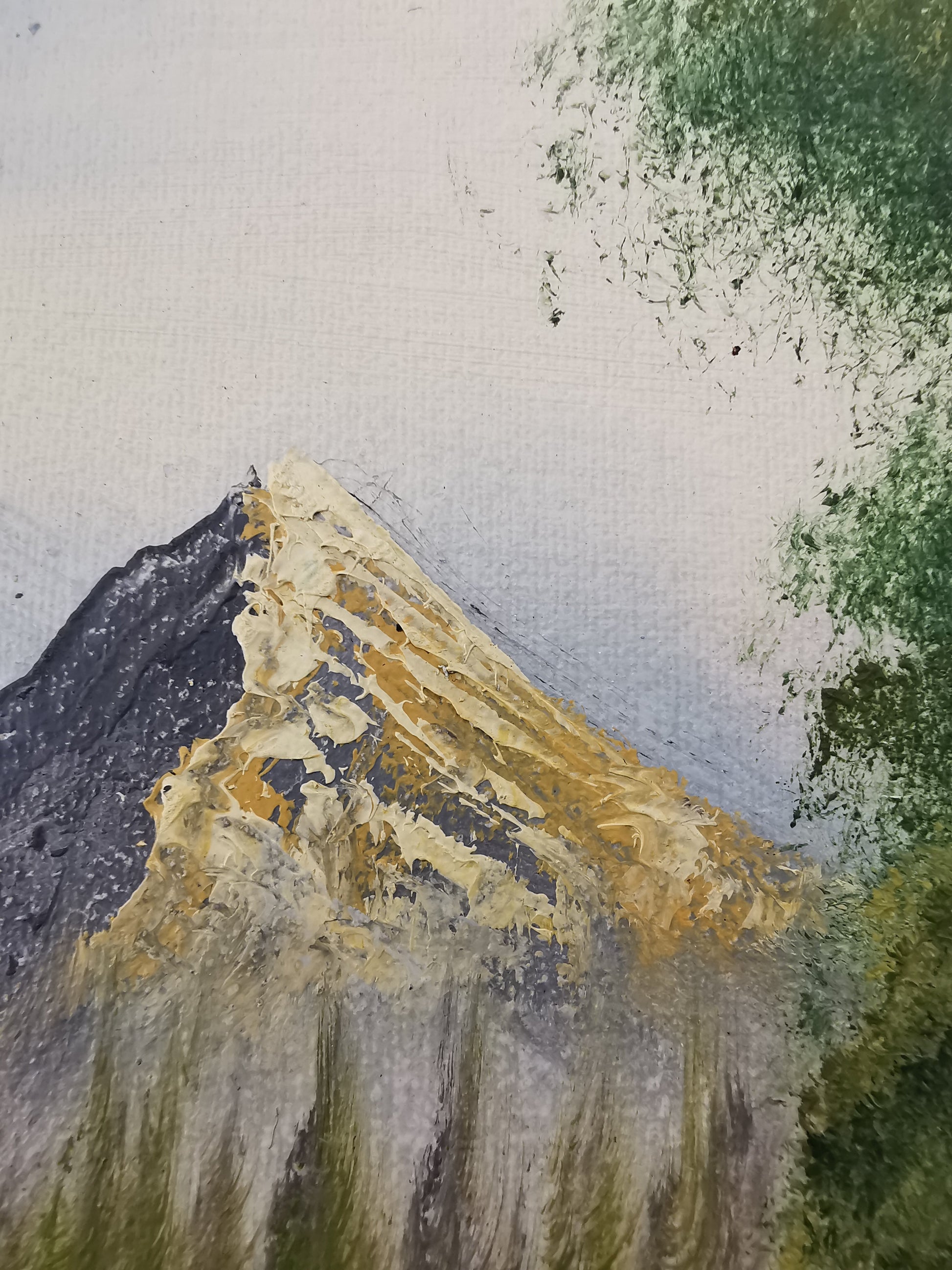 Original Vintage Oil Painting Mountain Landscape