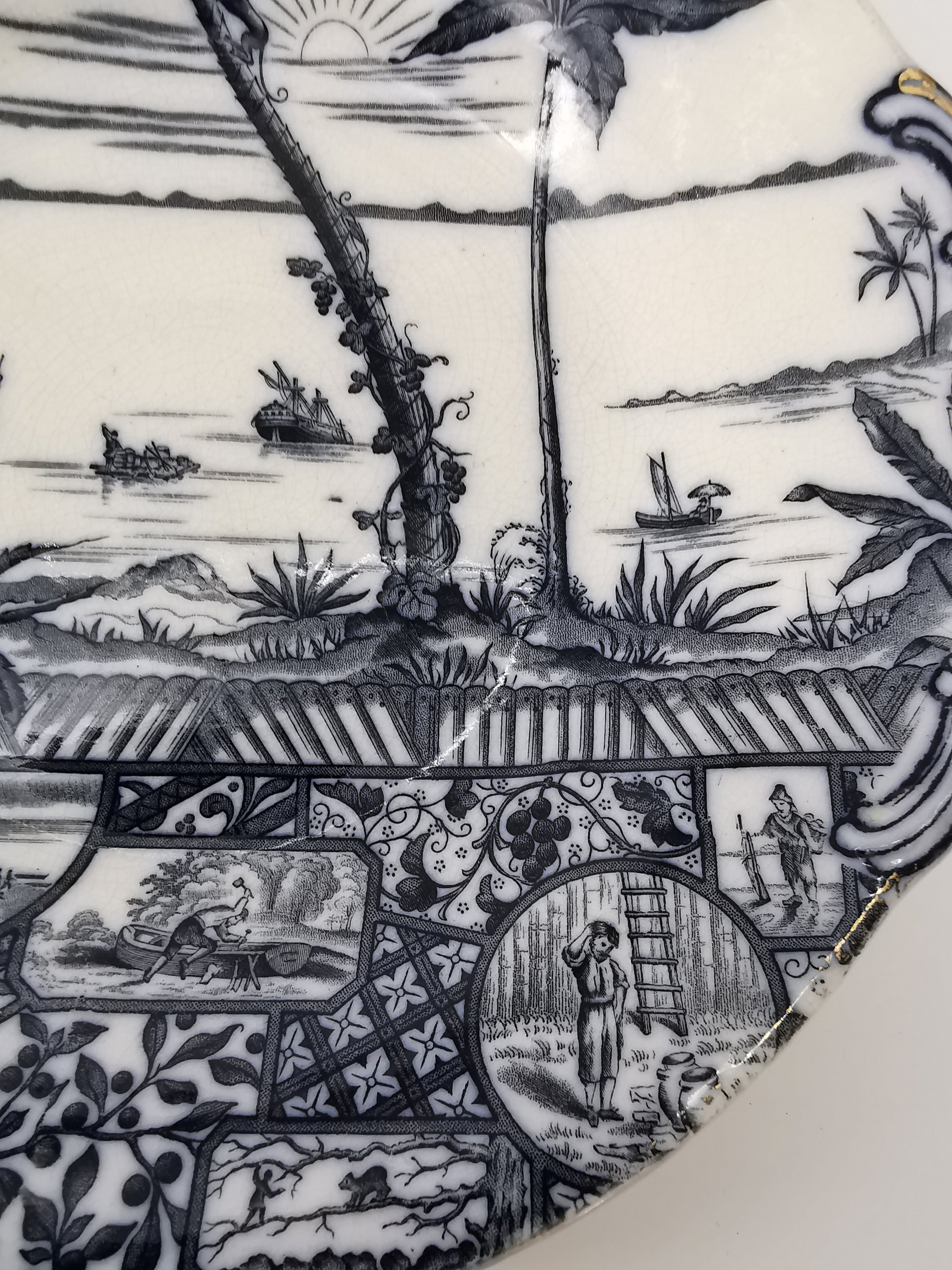 Antique J.G. Late Mayers Crusoe plate