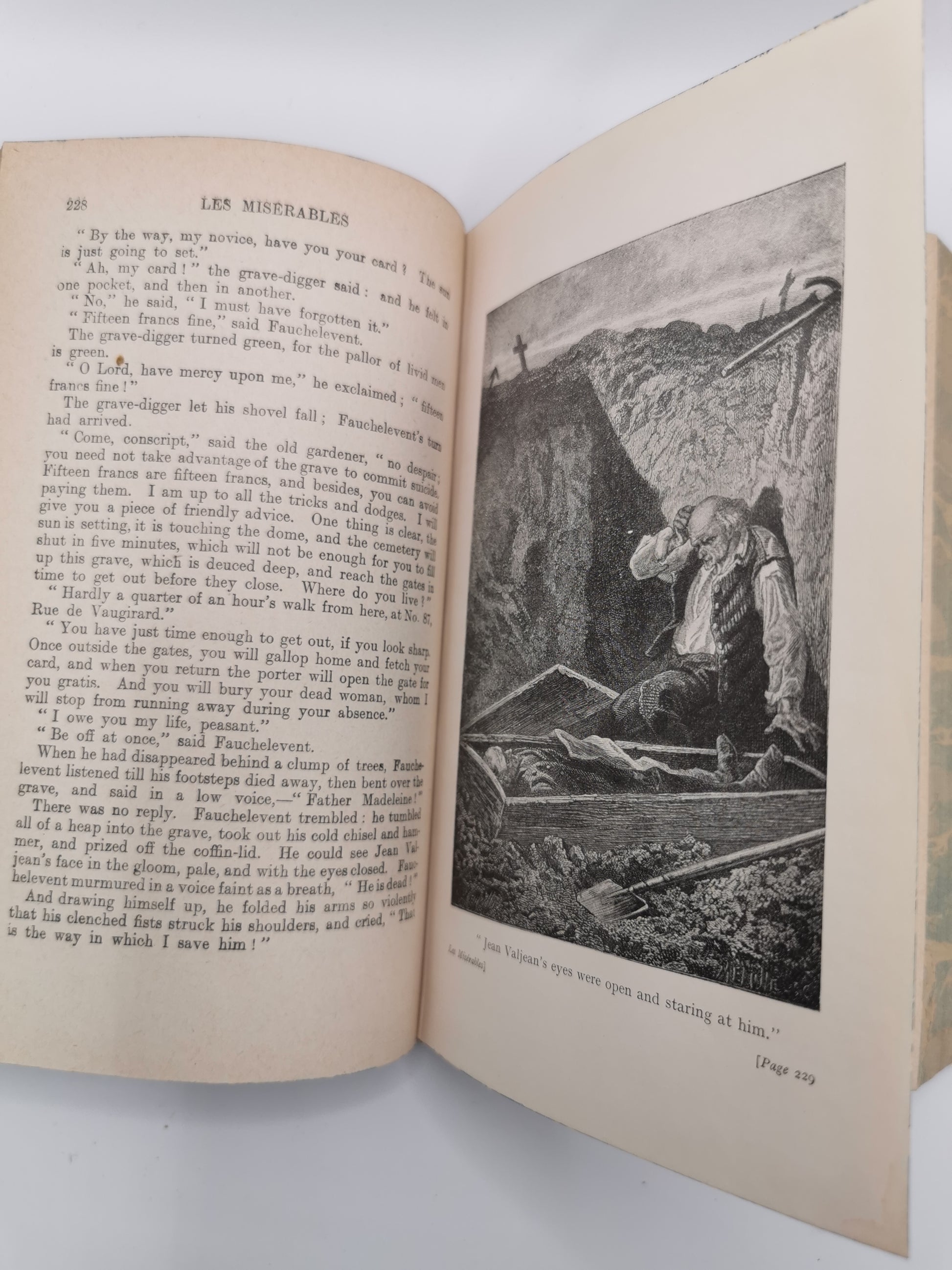 Antique Les Miserables by Victor Hugo, English language deluxe edition