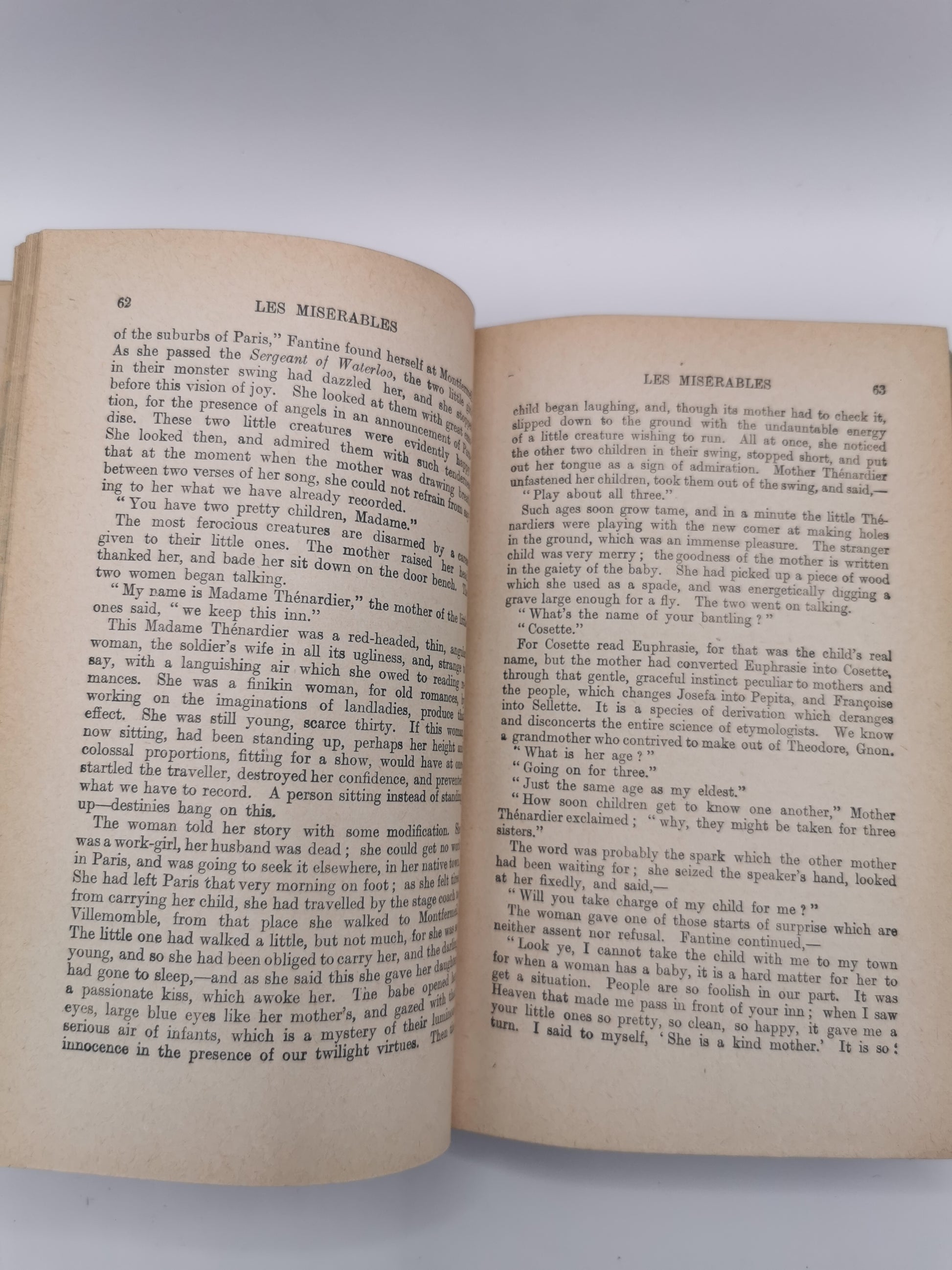 Antique Les Miserables by Victor Hugo, English language deluxe edition