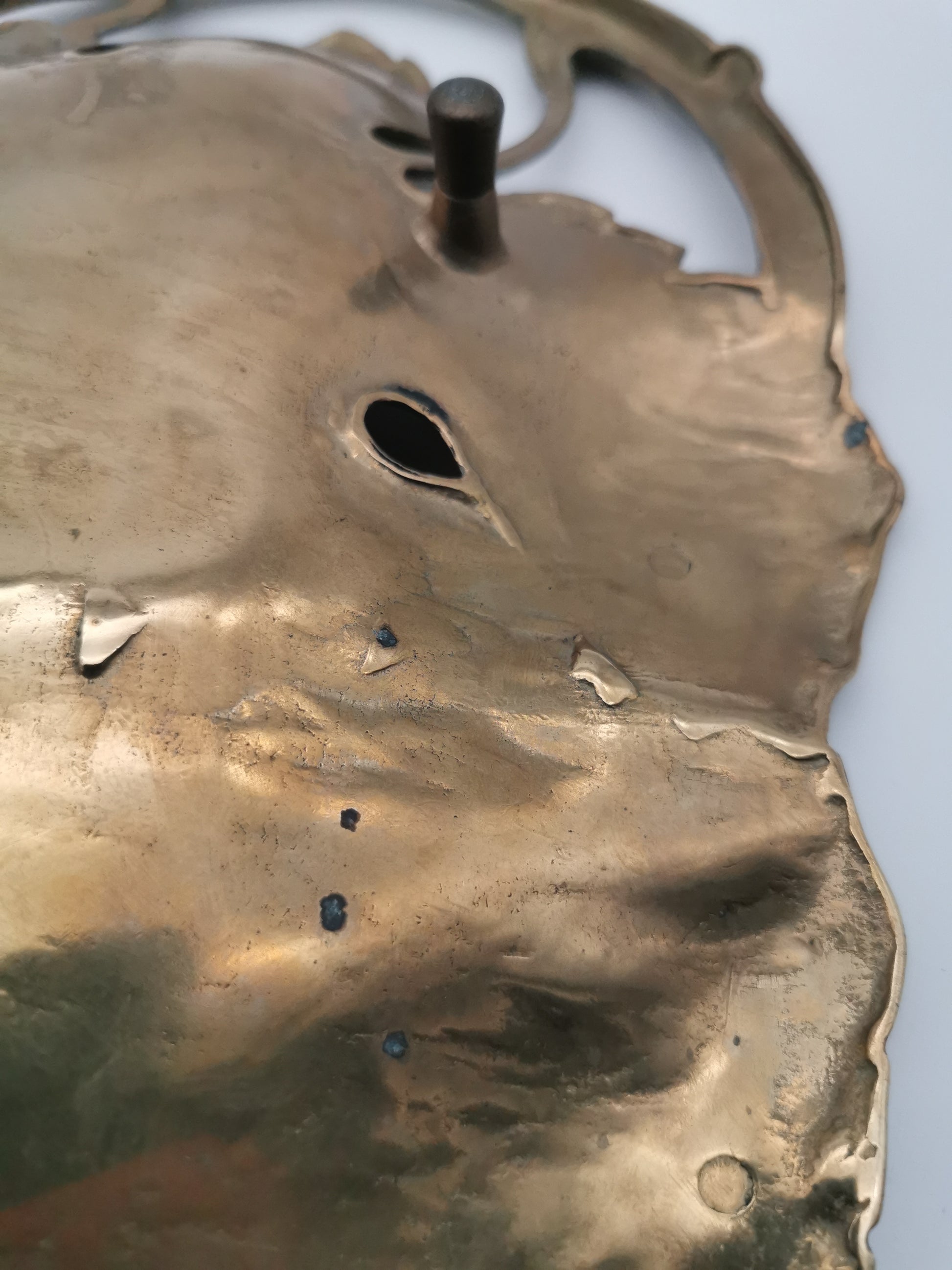 Vintage Solid Brass Footed Grape Leaves Tray