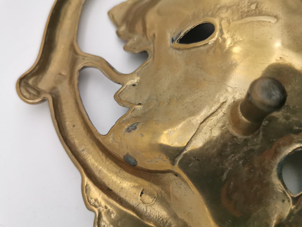 Vintage Solid Brass Footed Grape Leaves Tray