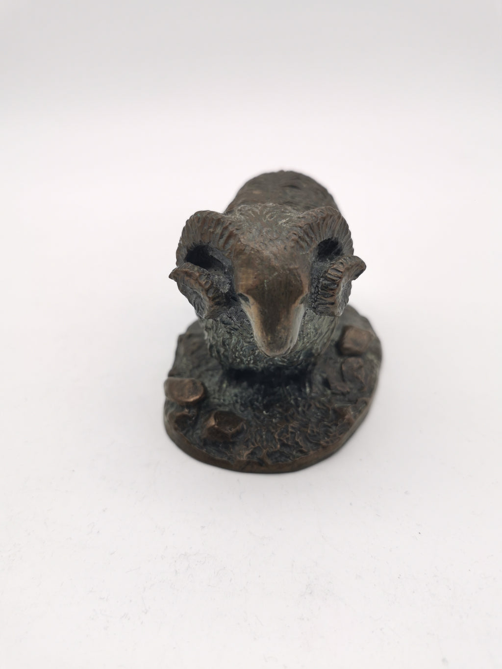 Cold Cast Bronze Ram Figurine, British Countryside Animal Art