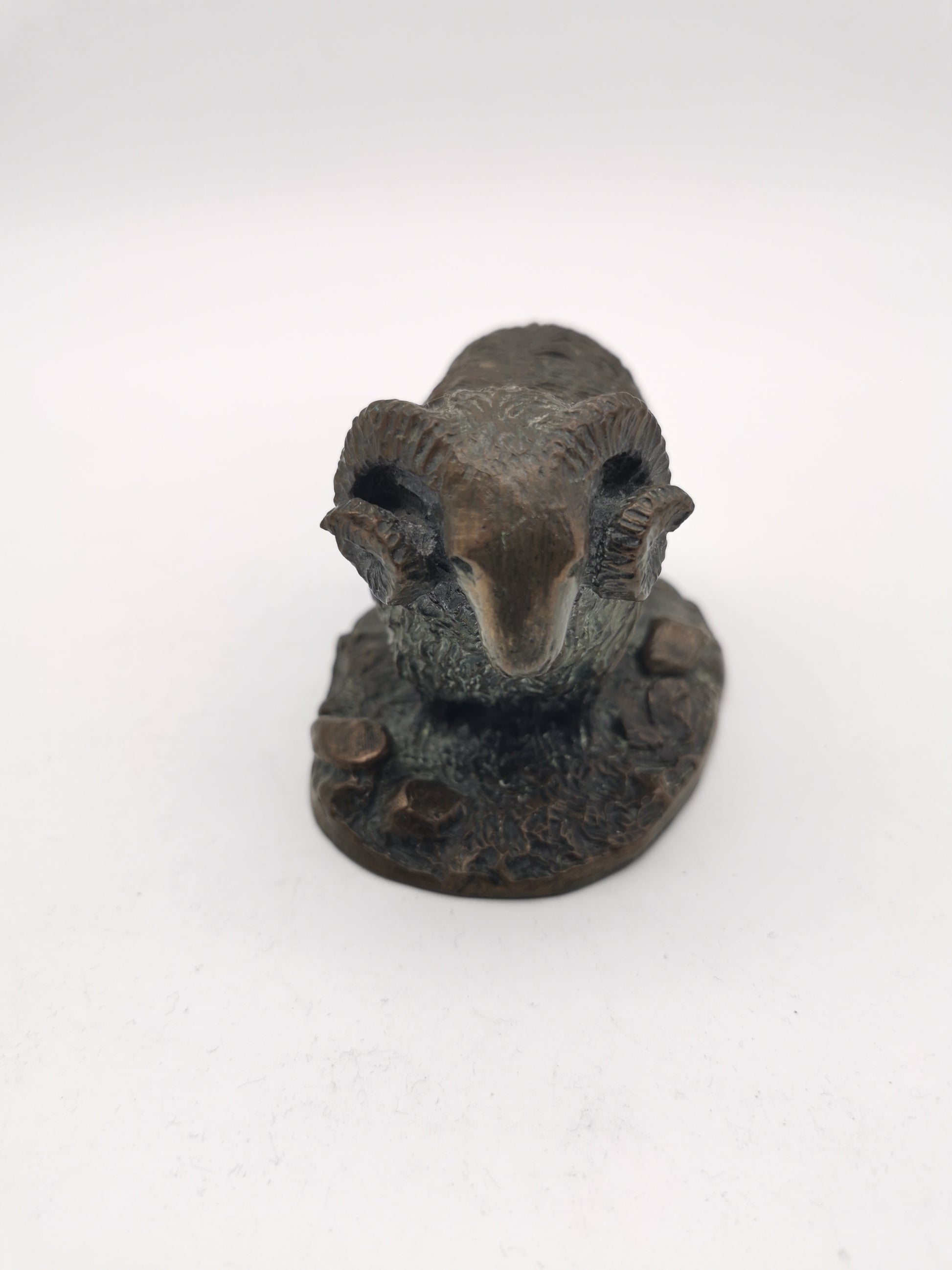 Cold Cast Bronze Ram Figurine, British Countryside Animal Art