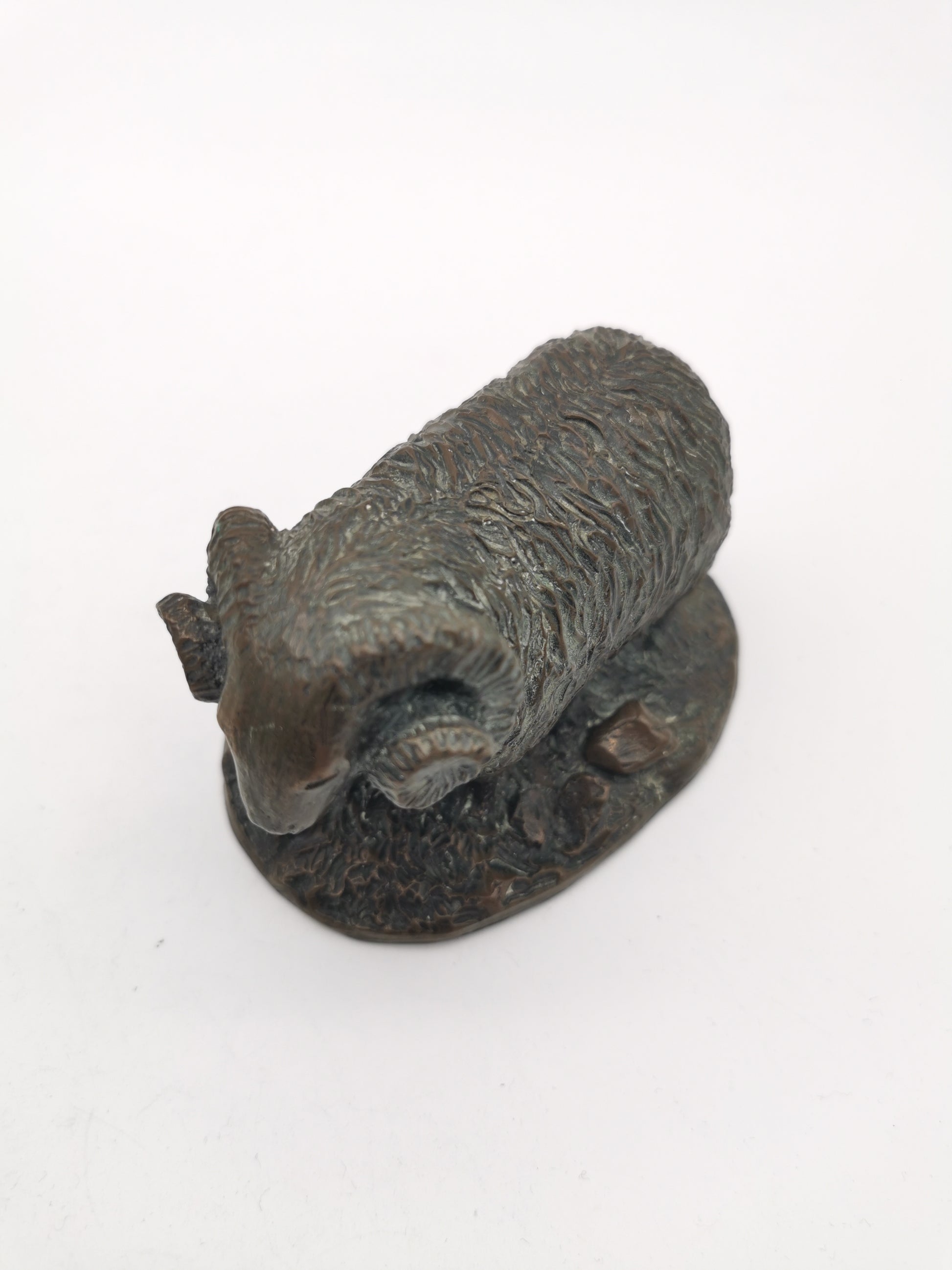 Cold Cast Bronze Ram Figurine, British Countryside Animal Art