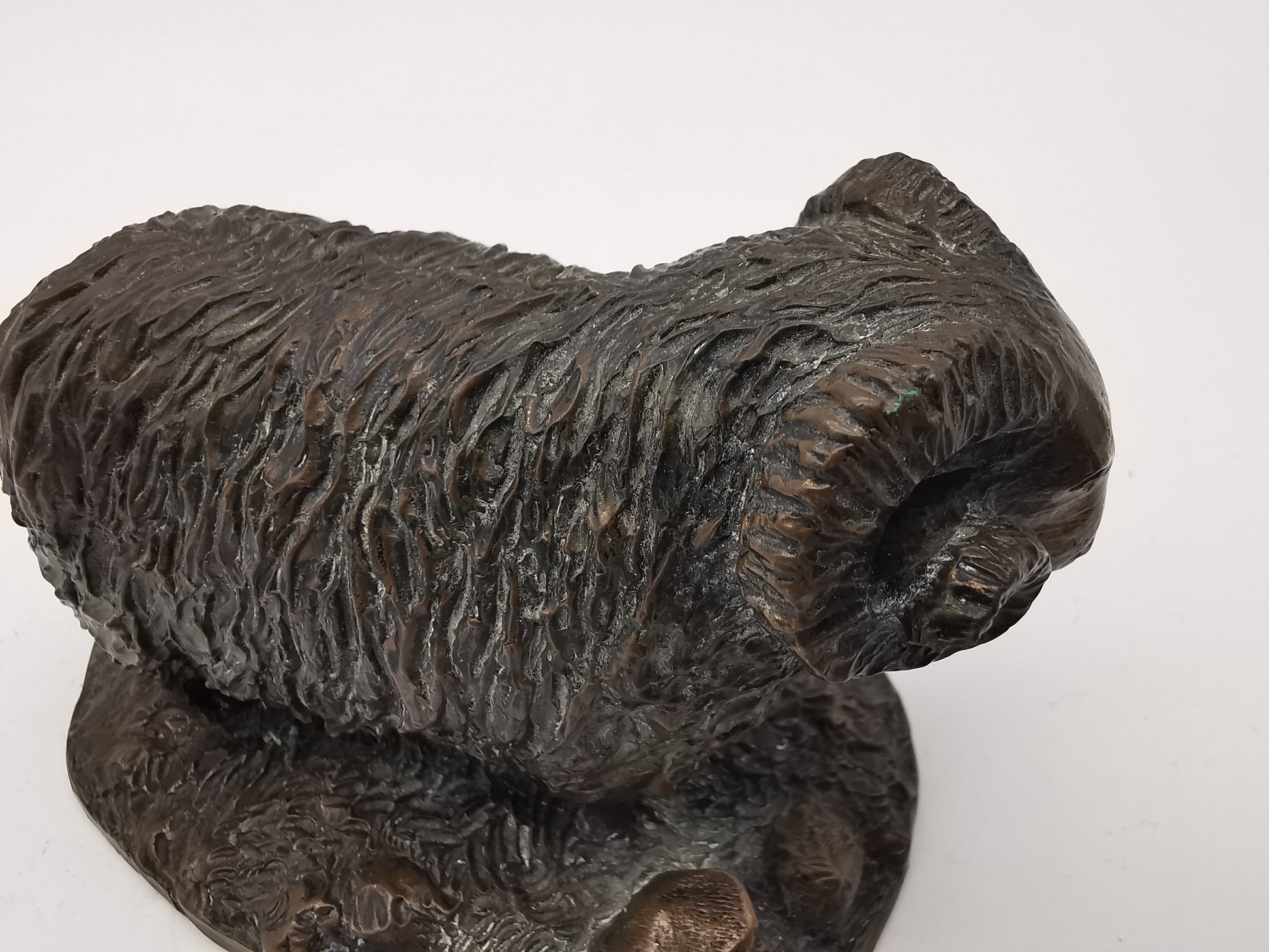 Cold Cast Bronze Ram Figurine, British Countryside Animal Art