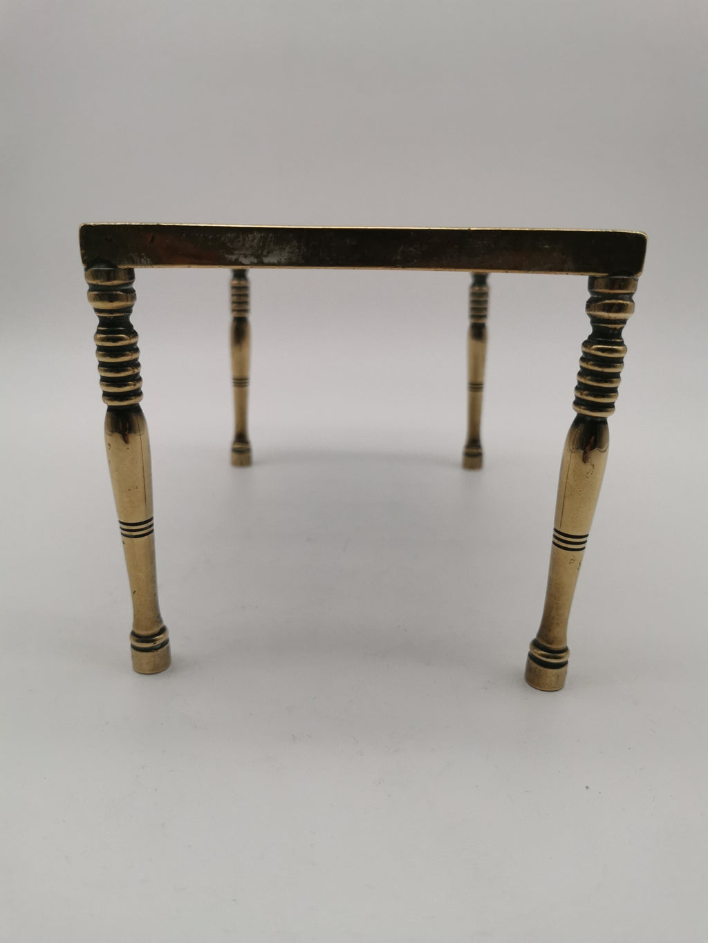 Antique Victorian Pierced Brass Fireplace Trivet Kettle Stand