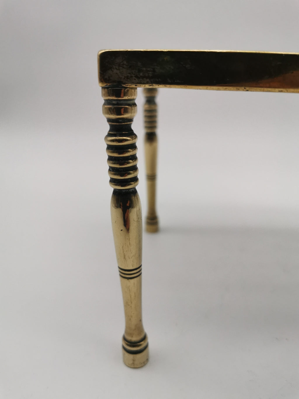 Antique Victorian Pierced Brass Fireplace Trivet Kettle Stand