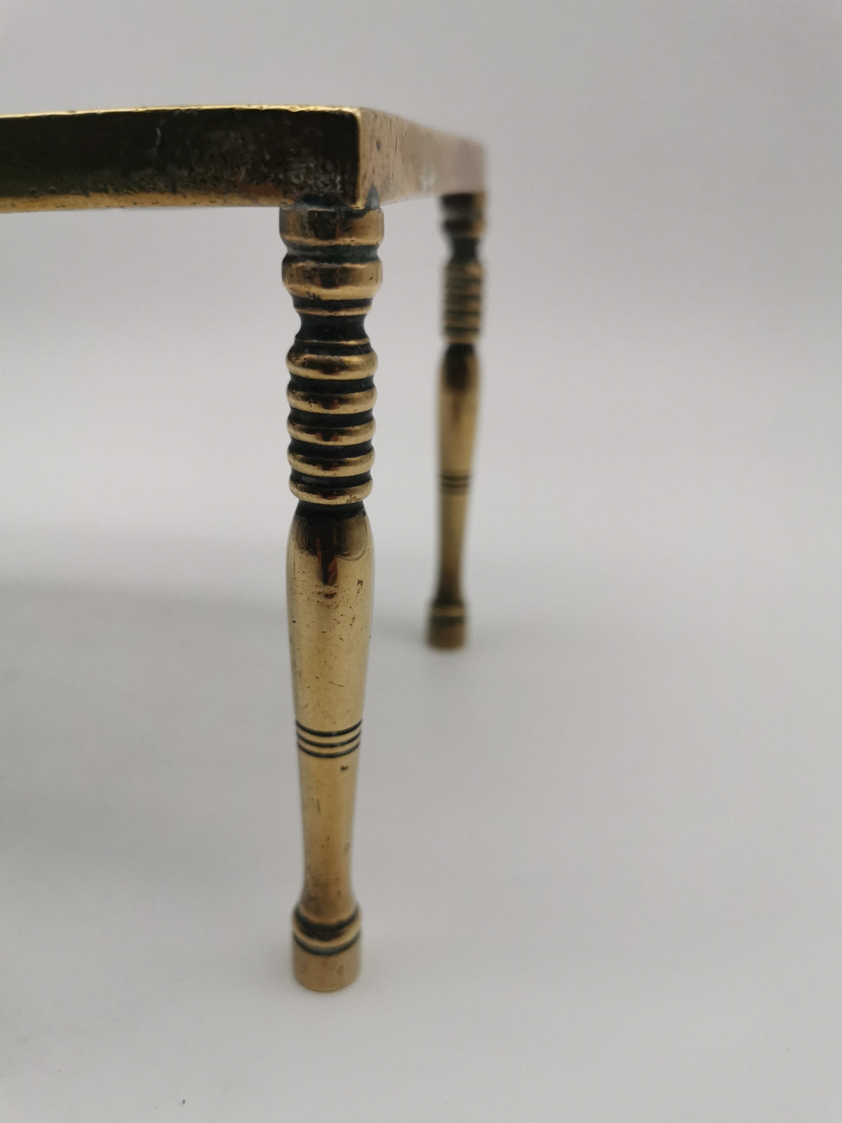 Antique Victorian Pierced Brass Fireplace Trivet Kettle Stand