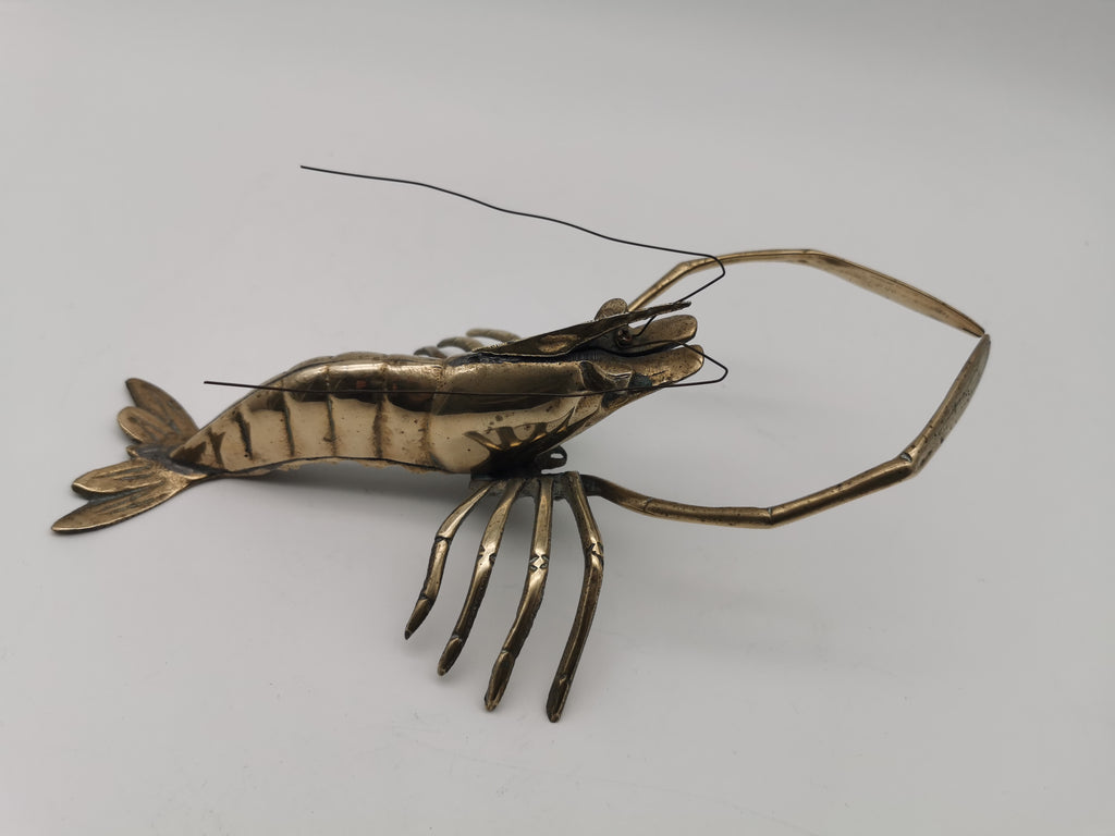 Vintage Brass Lobster Crawfish Sculpture – Mid-Century  Nautical Wall Art