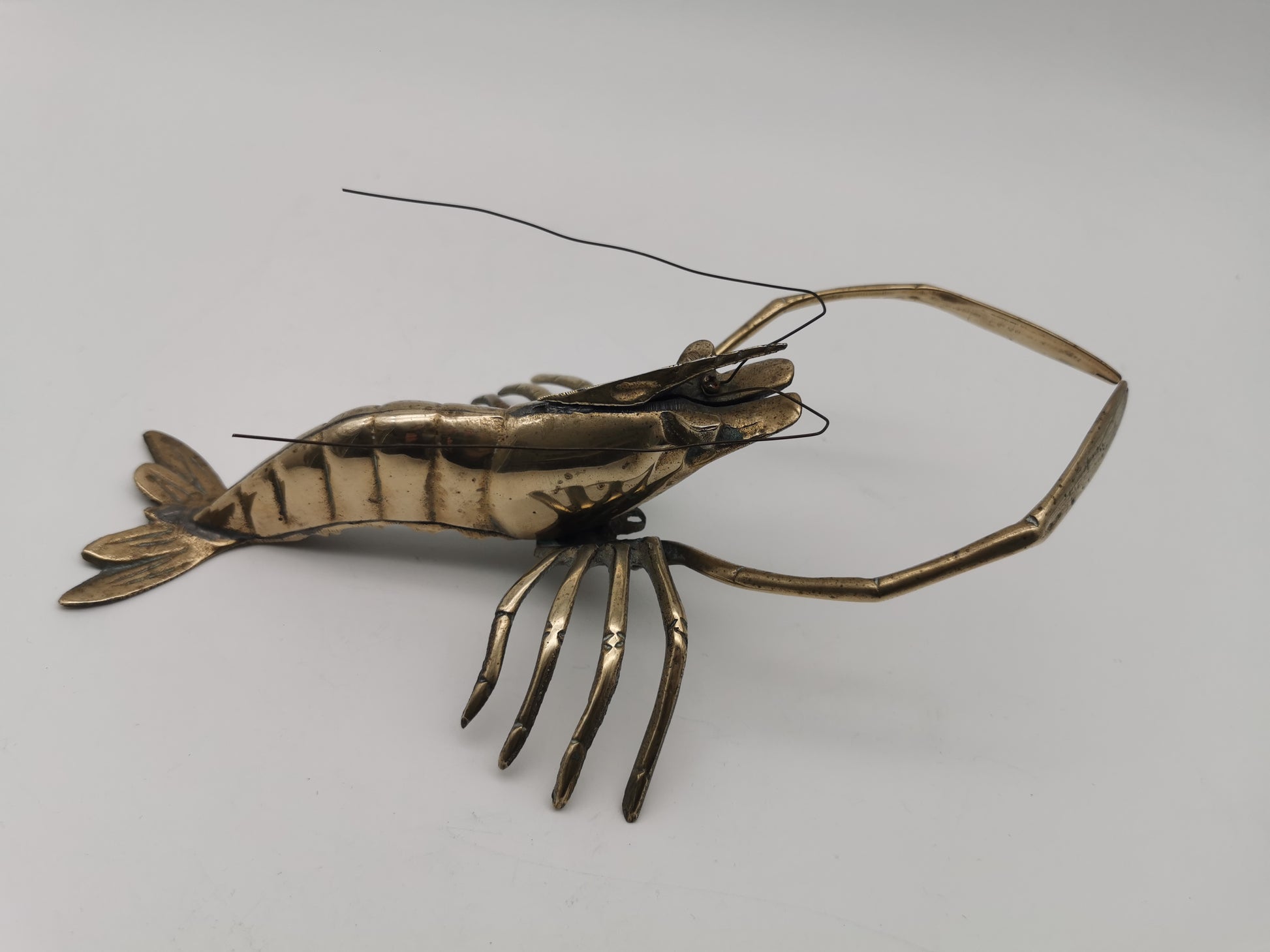 Vintage Brass Lobster Crawfish Sculpture – Mid-Century  Nautical Wall Art
