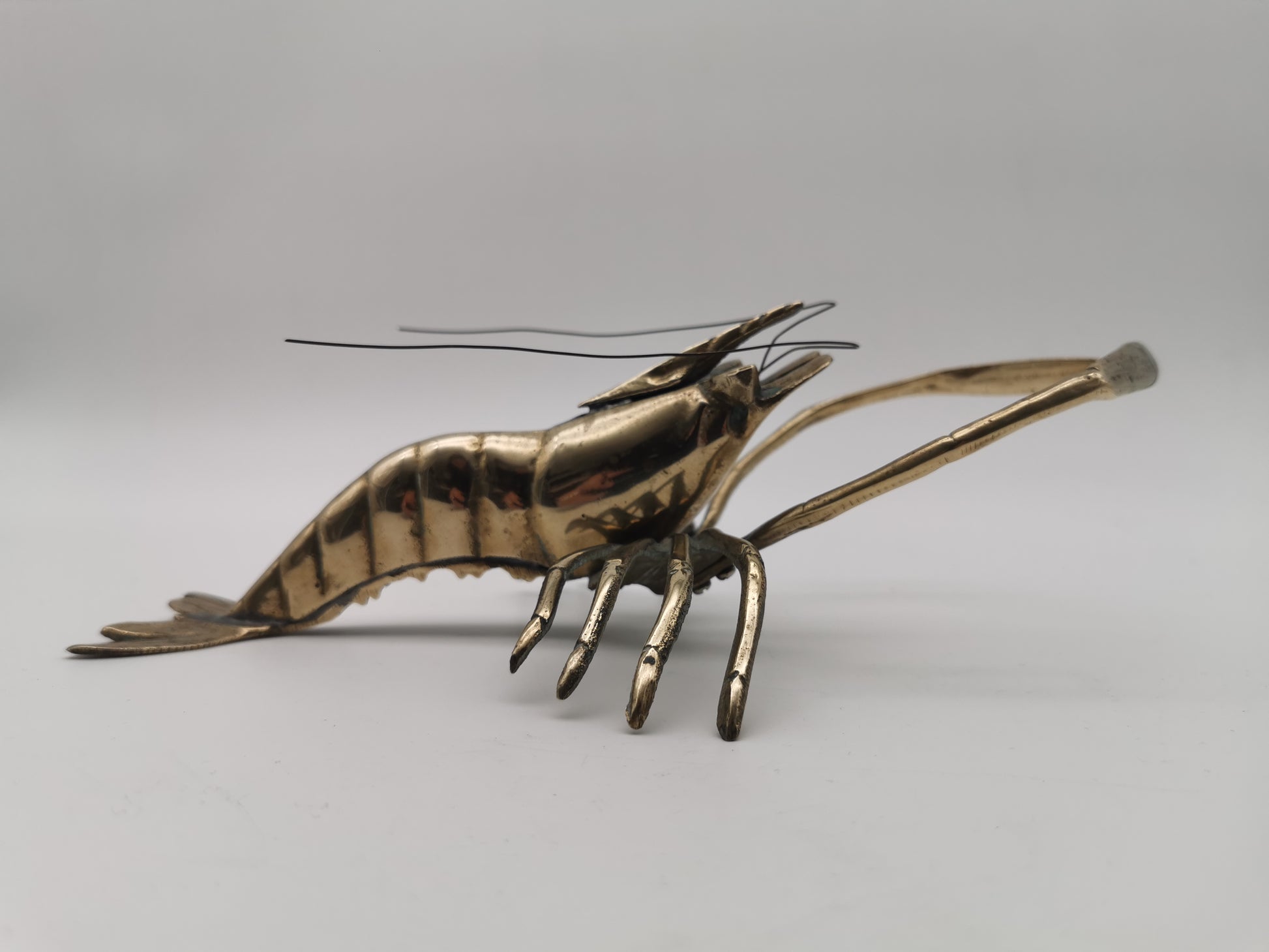 Vintage Brass Lobster Crawfish Sculpture – Mid-Century  Nautical Wall Art